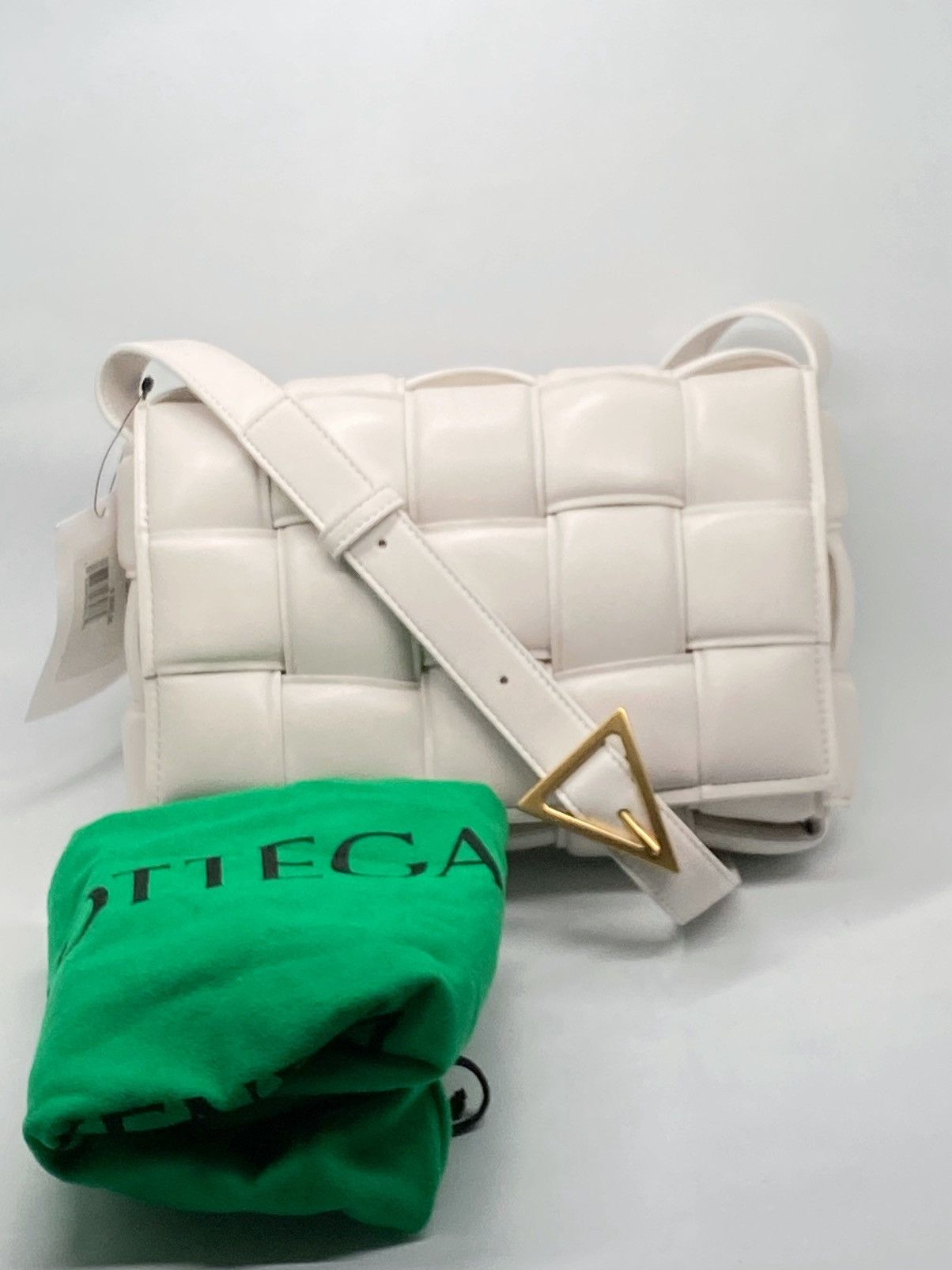 Bottega Veneta The Cassette Padded Leather Crossbody Bag in White, Women's