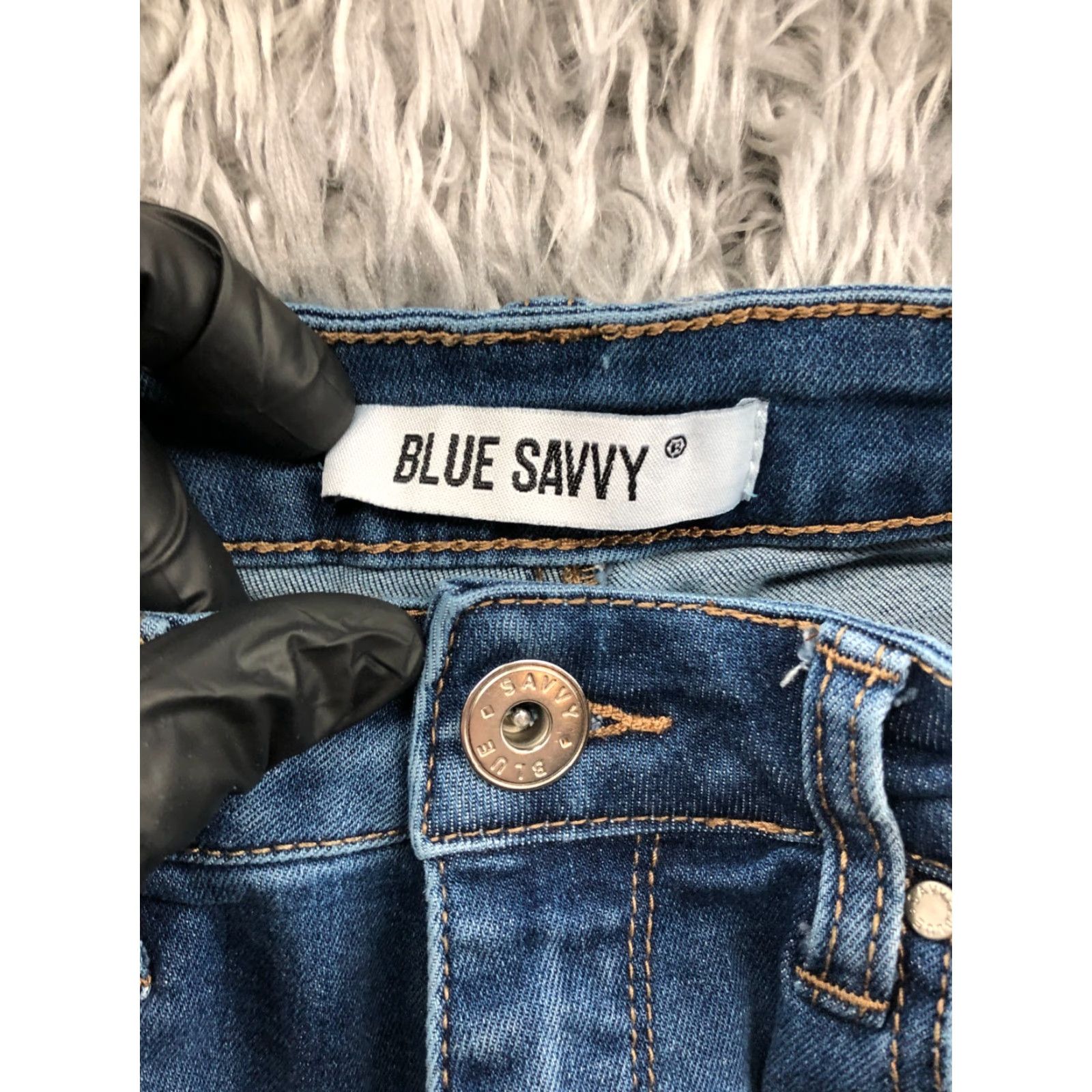 Vintage Blue Savvy Denim Shorts Casual Junior Size 7 Medium Wash Blue Cuffed Boyfriend 5-Pocket Size 28" / US 6 / IT 42 - 6 Thumbnail