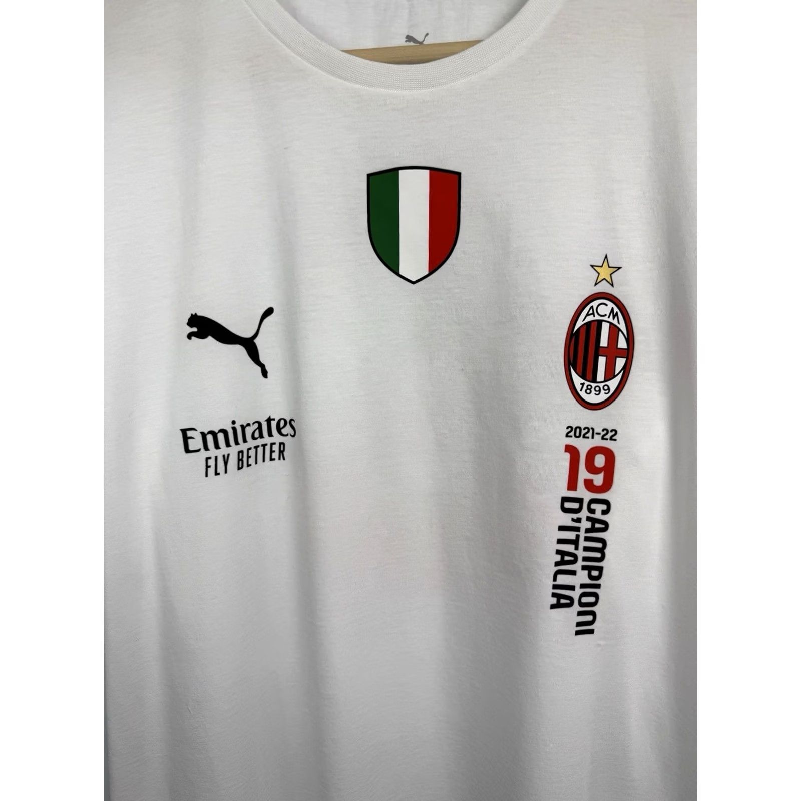 Puma PUMA AC Milan 2021-22 Champions T Shirt Campioni D’Italia XL Men White Shirt Mens Size US XL / EU 56 / 4 - 5 Thumbnail