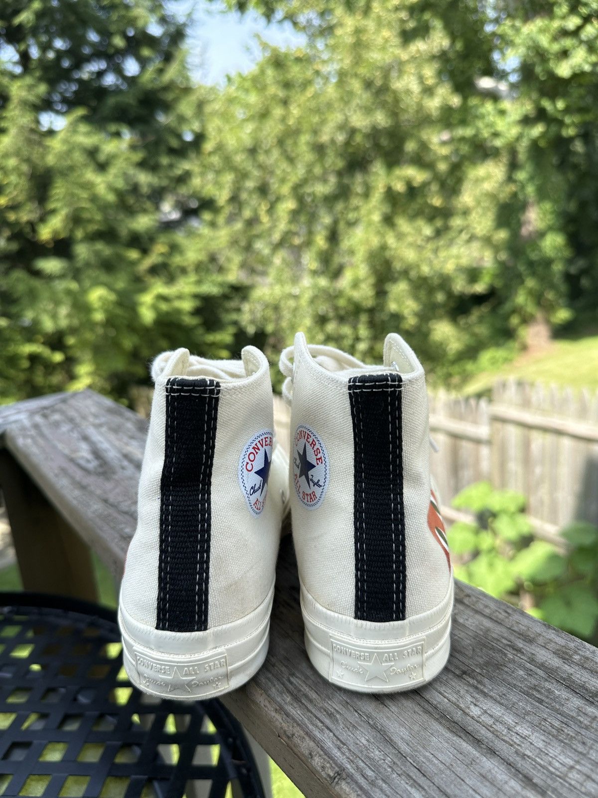 Comme des Garcons × Converse Comme des Garcons PLAY White Converse Chuck Taylor Size US 5 / IT 35 - 5 Thumbnail