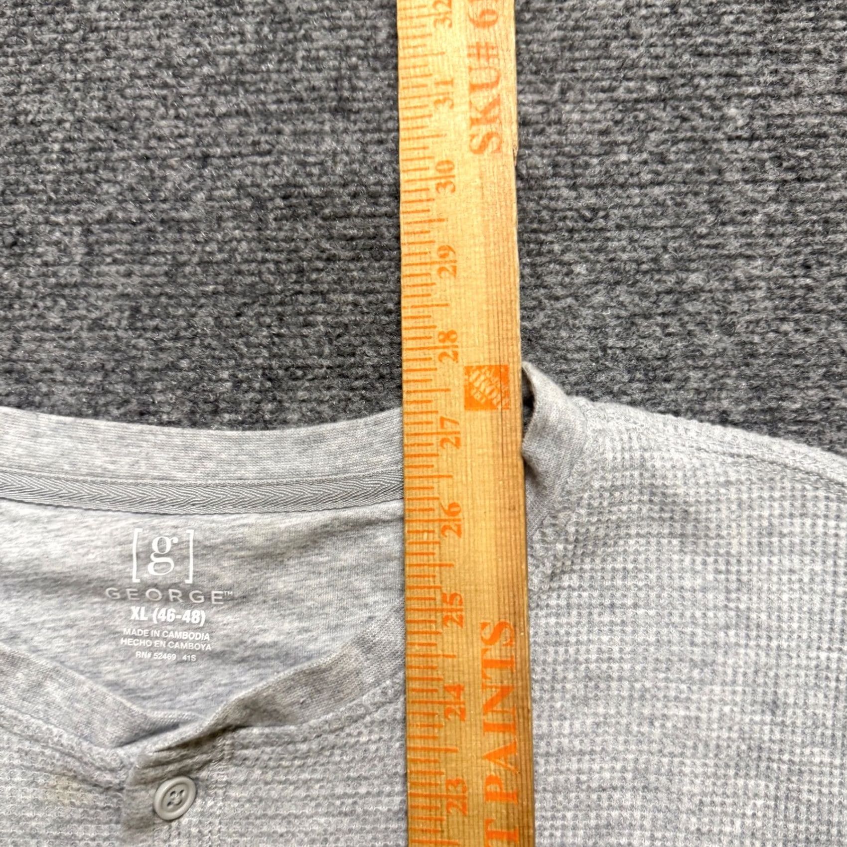 George George Thermal Long Sleeve Shirt XL Men Gray Cotton Pullover 1/4 Button Up Size US XL / EU 56 / 4 - 5 Thumbnail