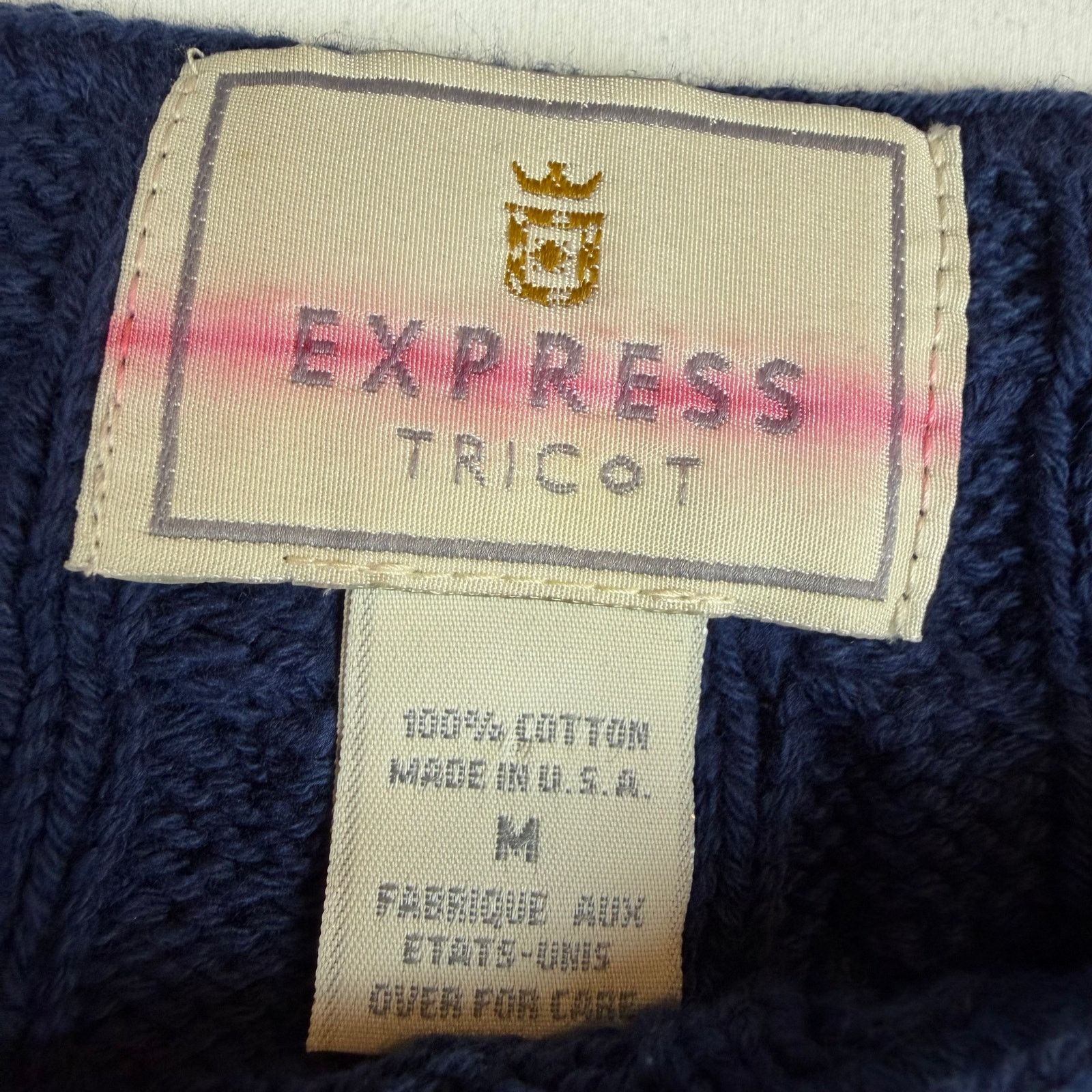 Express Vintage Express Tricot Blue Cable Knit Sweater - Medium Size M / US 6-8 / IT 42-44 - 3 Thumbnail