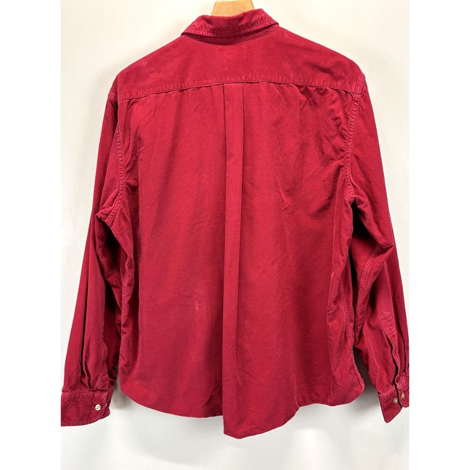 Lands' End Lands' End Corduroy Shirt Mens XL 17 17.5 Button-Down Red Single Pocket GorpCore Shirt Size US XL / EU 56 / 4 - 2 Thumbnail