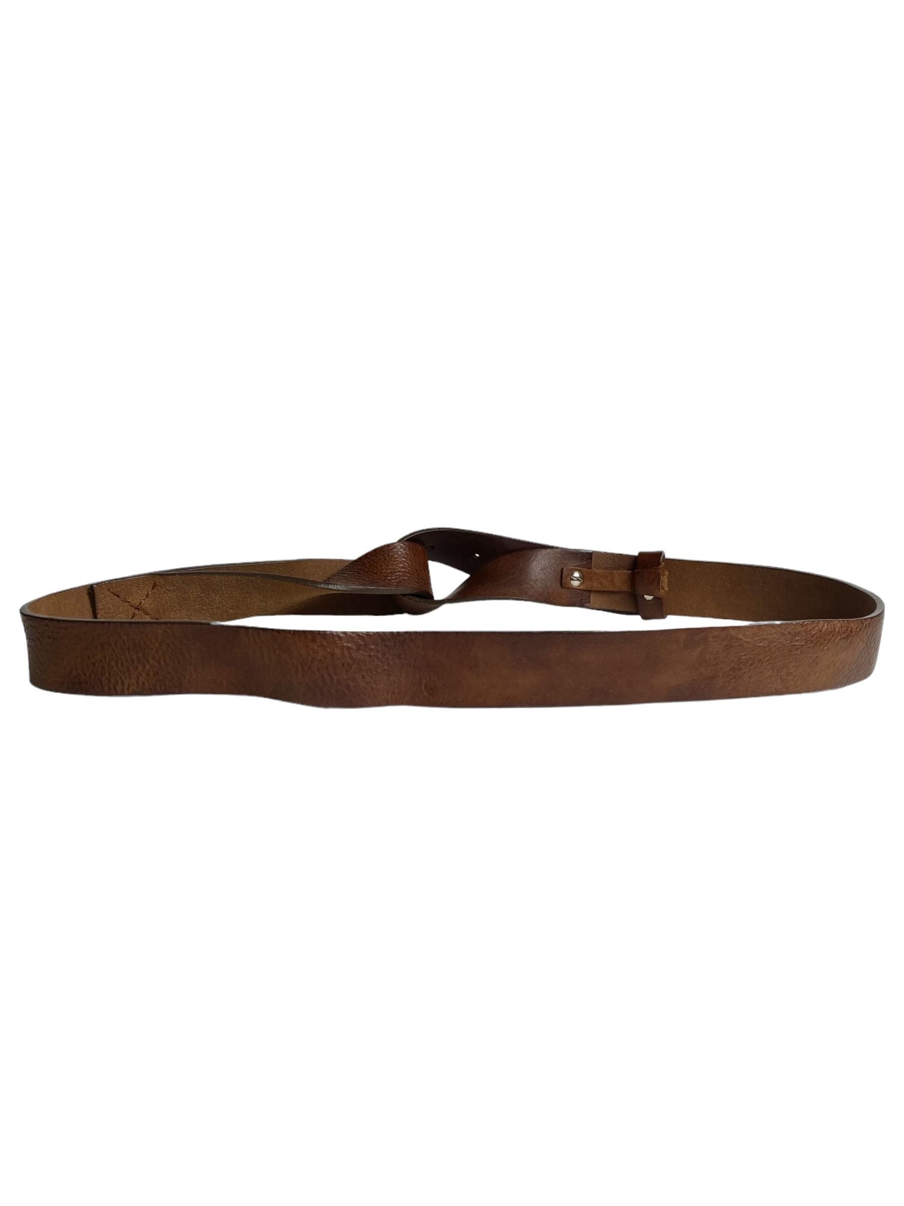 CLOSED Closed Brown Leather Irregular Belt (85/M) Size 32 - 2 Thumbnail