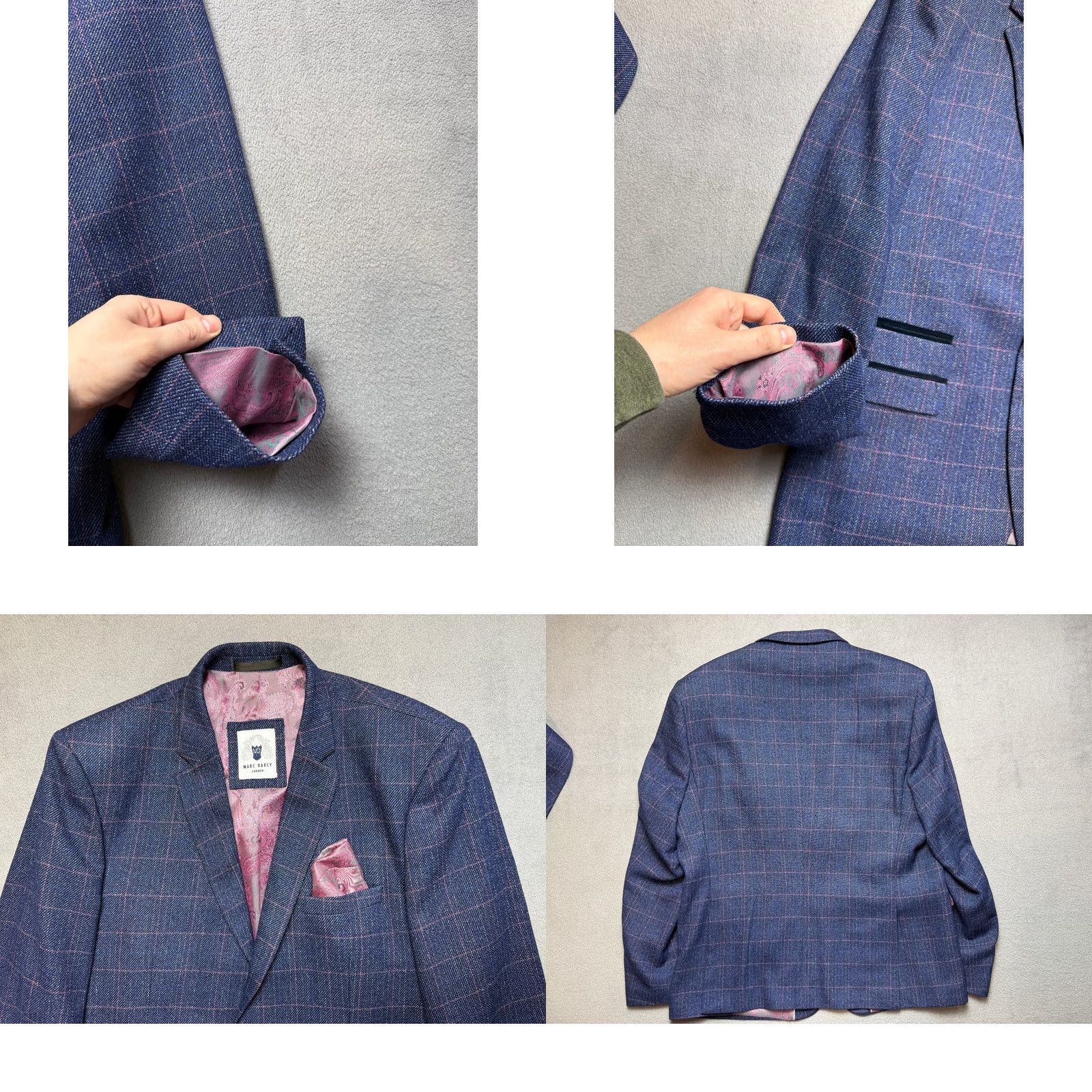 Vintage Marc Darcy London Blazer Vest 2 Piece Blue Indigo 46 Mens Suit Set Blazer Vest 2 Piece Blue Indigo 46 Size 46R - 8 Thumbnail