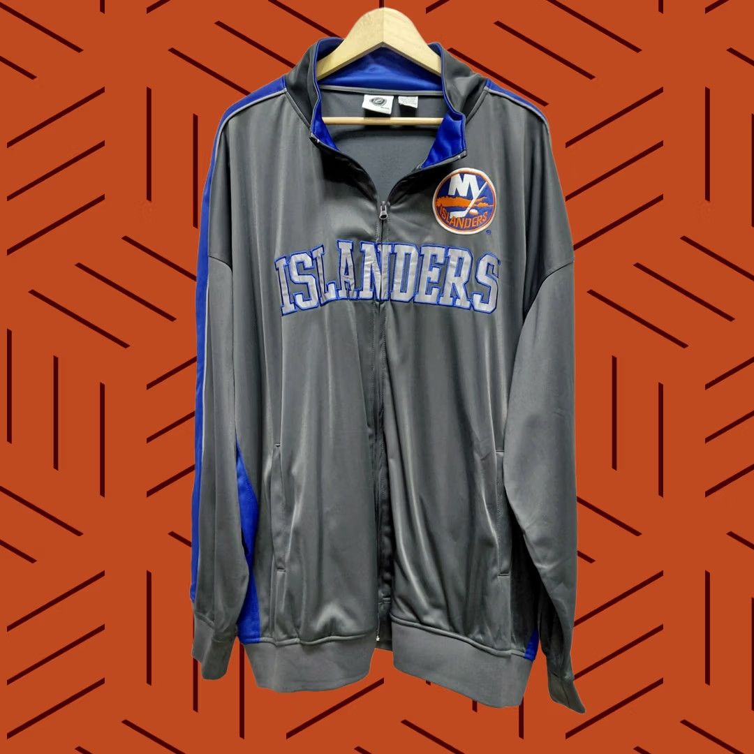 NHL NHL Islanders Full Zip Jacket Gray Blue Solid Long Sleeve Big 5X Size US XXL / EU 58 / 5 - 1 Thumbnail