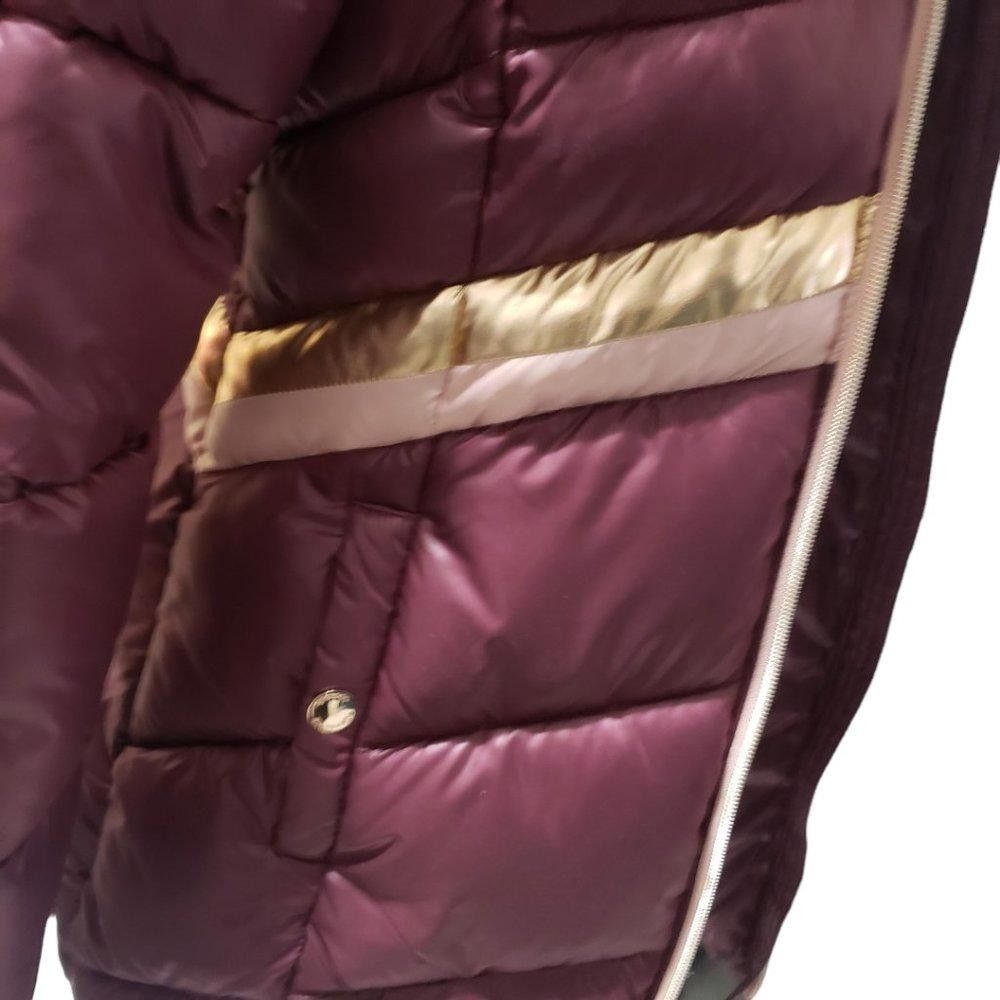 Michael Kors CT815 Michael Kors Ladies Burgundy Gold Hooded Puffer Jacket Size XL / US 12-14 / IT 48-50 - 2 Thumbnail