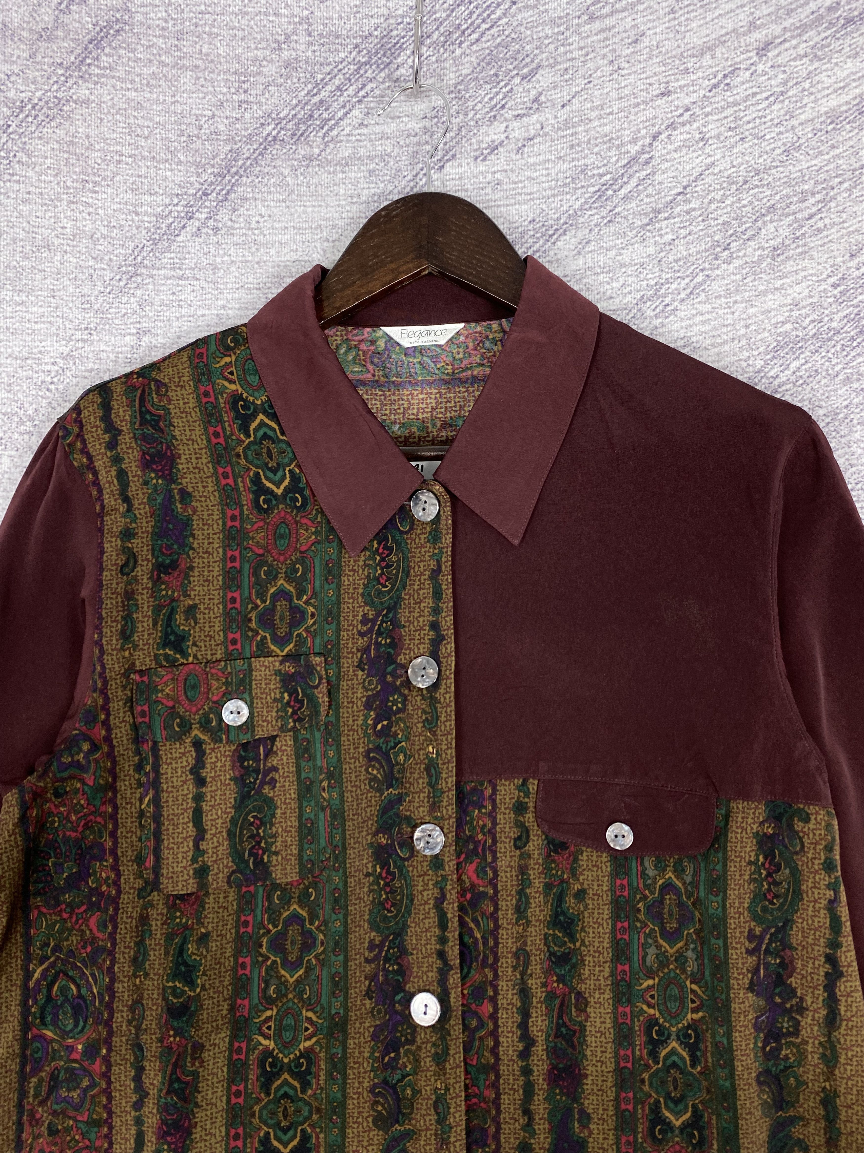 Japanese Brand Vintage Elegance Batik Pattern Long Sleeve Shirts Size US M / EU 48-50 / 2 - 2 Thumbnail