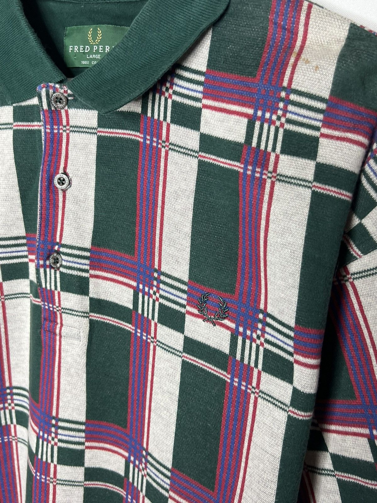 Other 🔥 Rare Vintage Fred Perry Plaid Polo Shirt Short Sleeve 🔥 Size US L / EU 52-54 / 3 - 5 Thumbnail