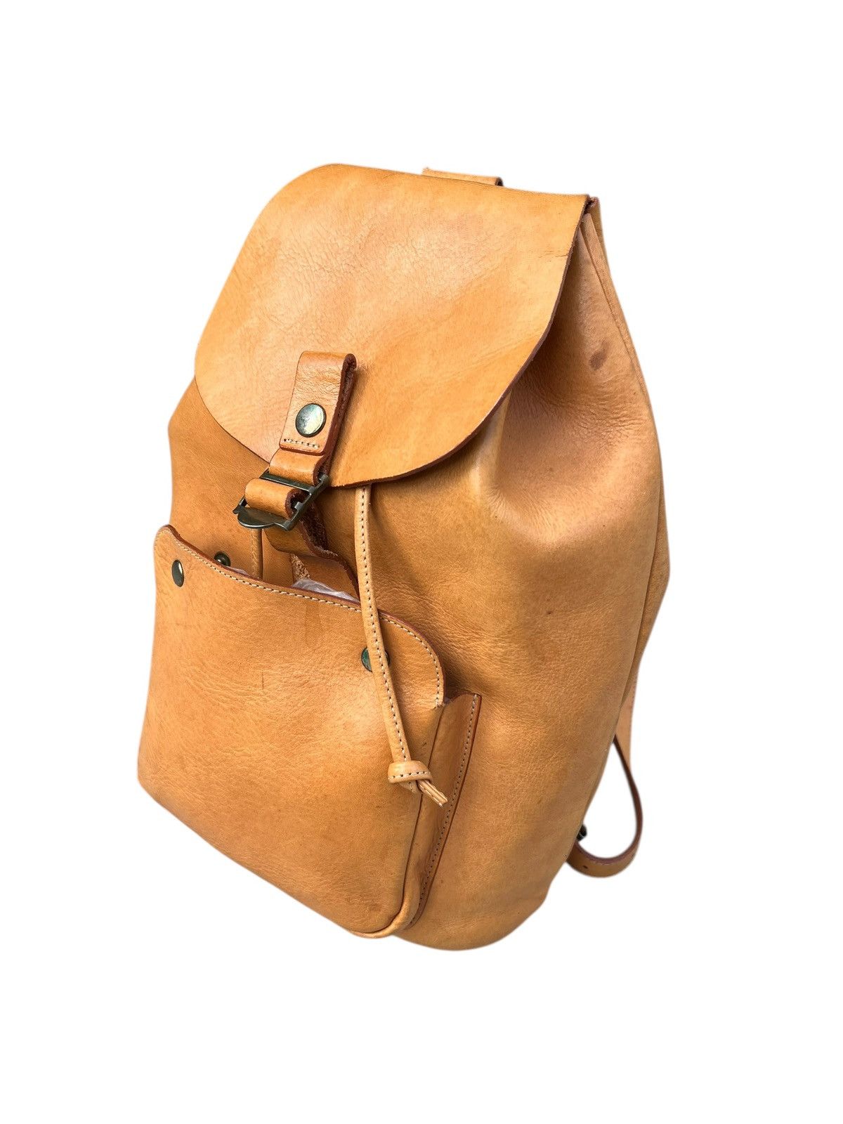 Leather Vintage Slipknot Project Japan Patina Leather Backpack Bag Size ONE SIZE - 18 Thumbnail