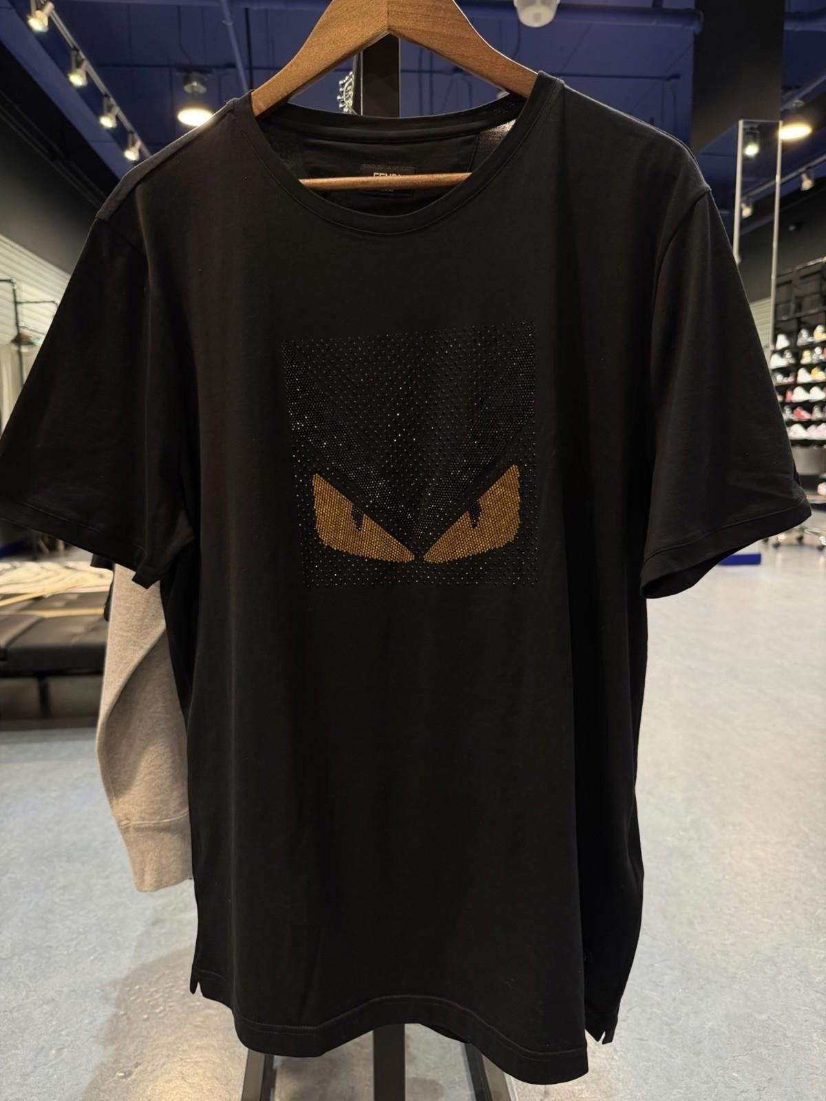Fendi FENDI Men's Size- (58) Cotton Black Yellow Eyes T-Shirt $700 Size US XL / EU 56 / 4 - 5 Thumbnail