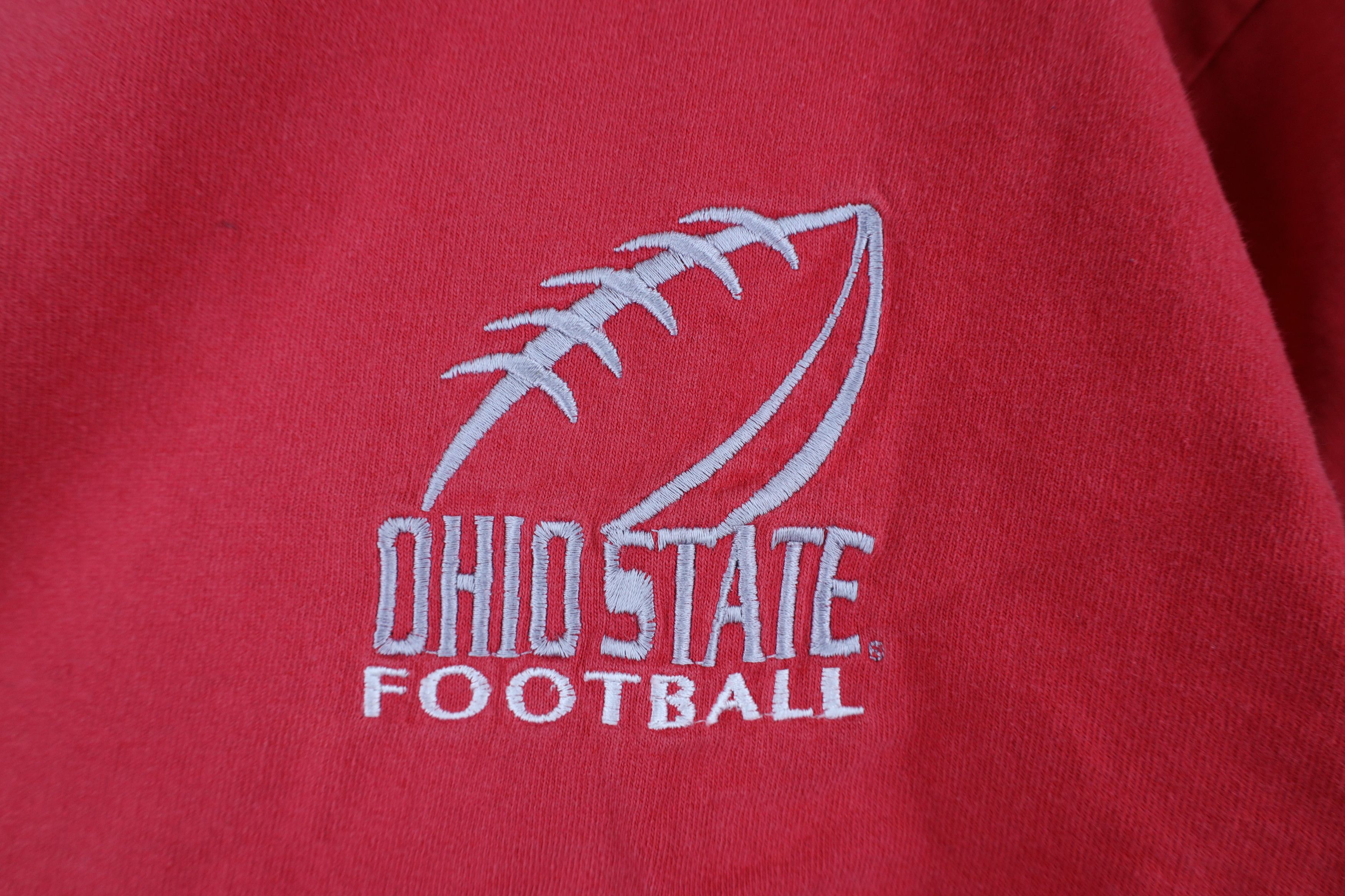 Vintage Vintage 90s Faded Ohio State University Football T-Shirt USA Size US L / EU 52-54 / 3 - 4 Thumbnail