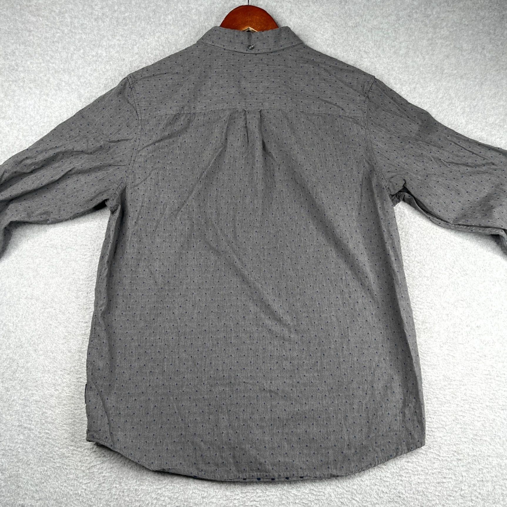 Ben Sherman Ben Sherman Shirt Large Gray Blue Dots Button-Up Long Sleeve Casual Flip Cuff Regular Fit Mens Shirt Size US L / EU 52-54 / 3 - 5 Thumbnail