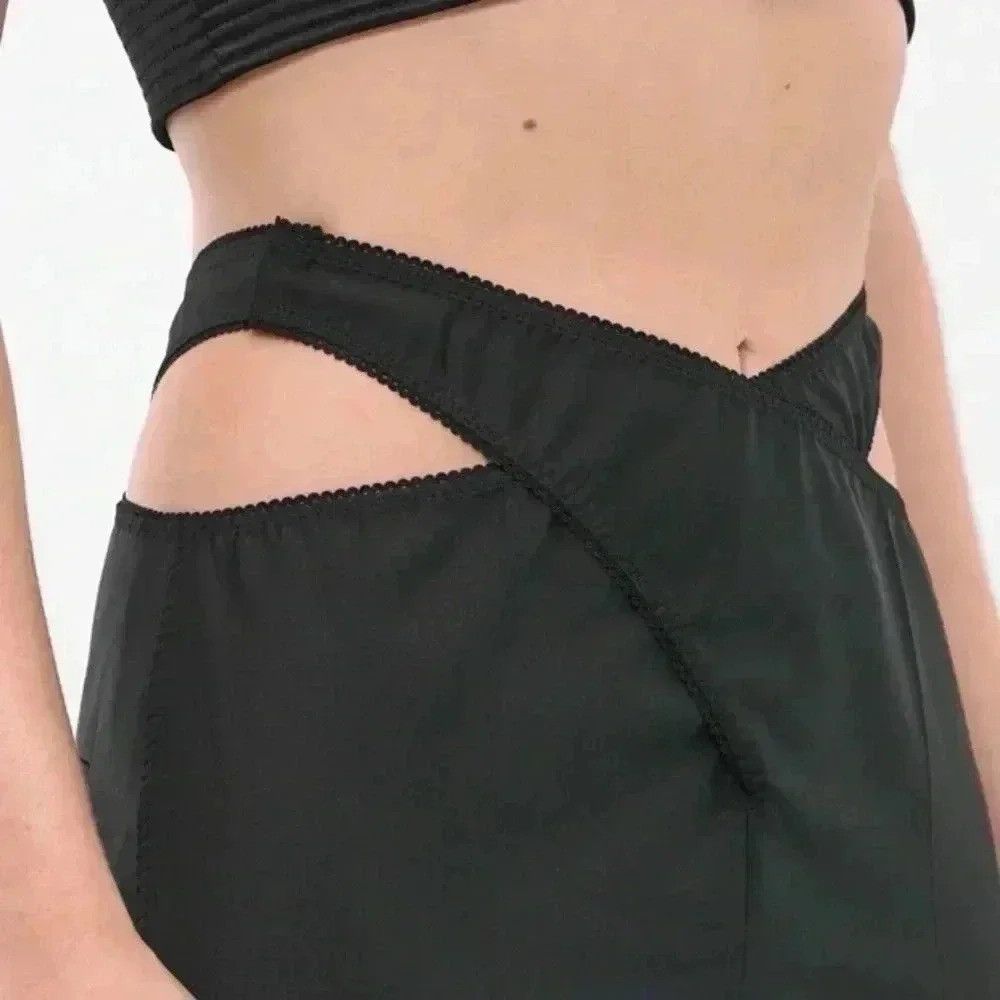 Anna October Anna October Wool Palazzo Pants 6 Black High Waist Crossover Size 28" / US 6 / IT 42 - 9 Thumbnail