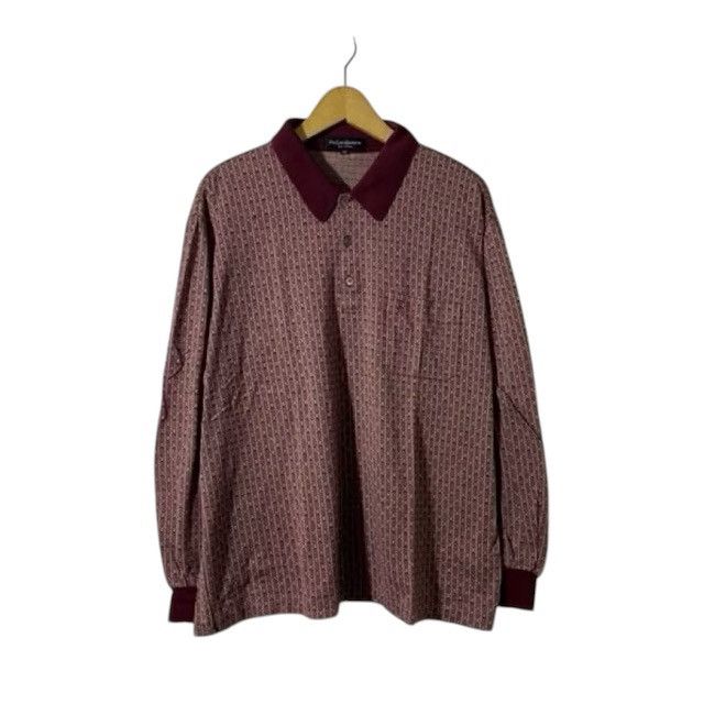 Yves Saint Laurent Patren Maroon Rugby Polos
