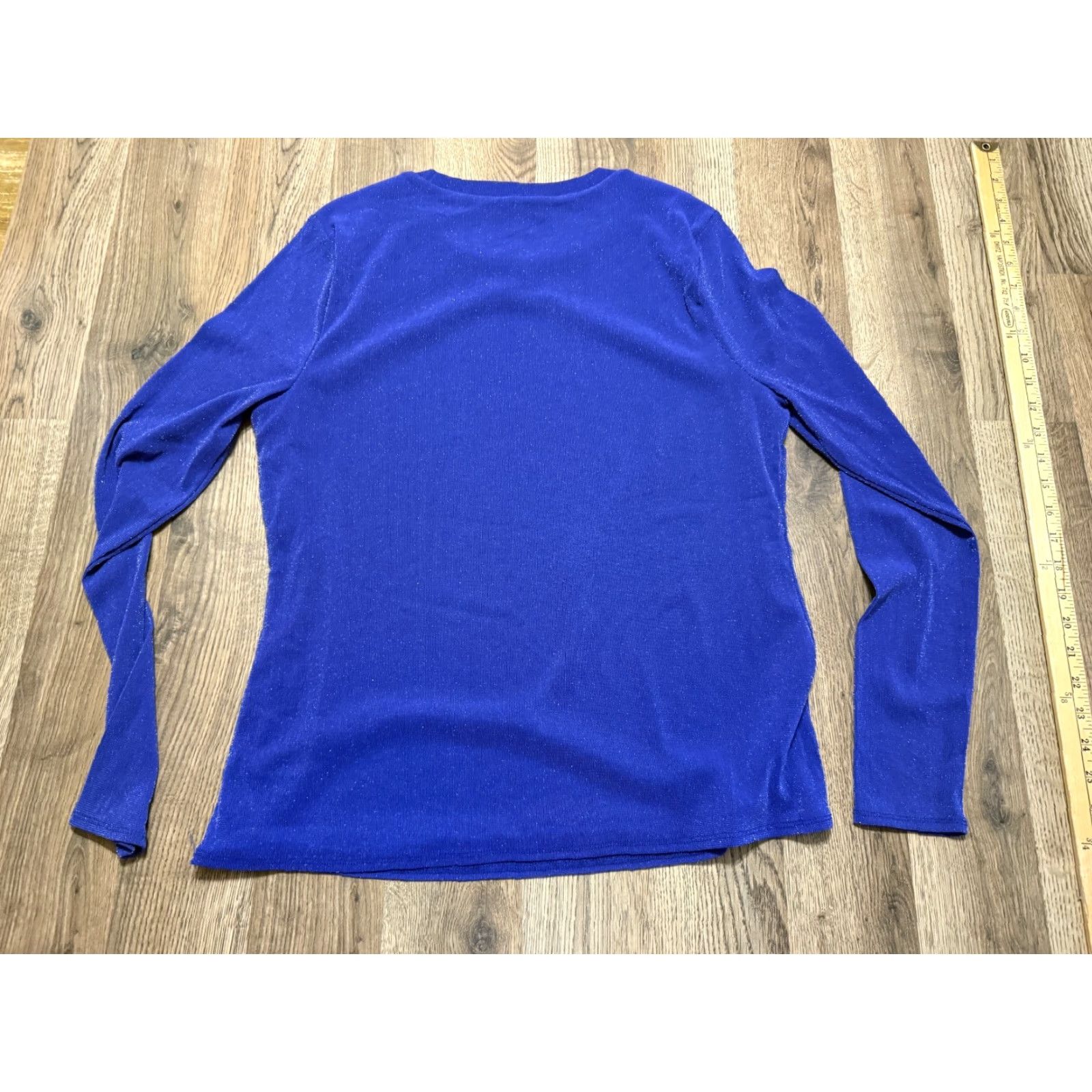 Vintage INC International Concepts Shirt Women's Size XL Blue Sparkly Long Sleeve Size XL / US 12-14 / IT 48-50 - 2 Thumbnail