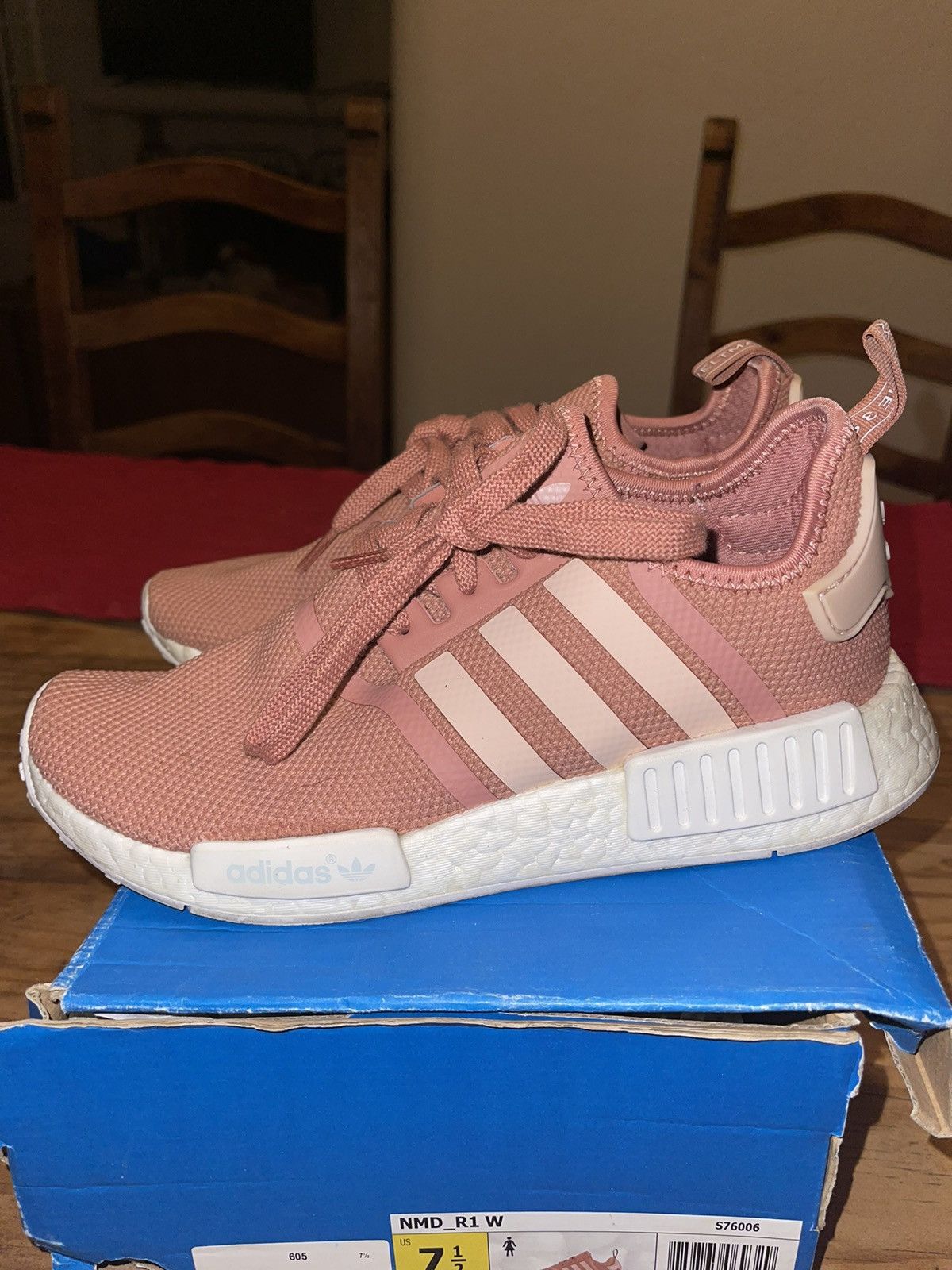 image of Adidas Nmd R1 Raw Pink Shoes, Women's (Size 7.5)