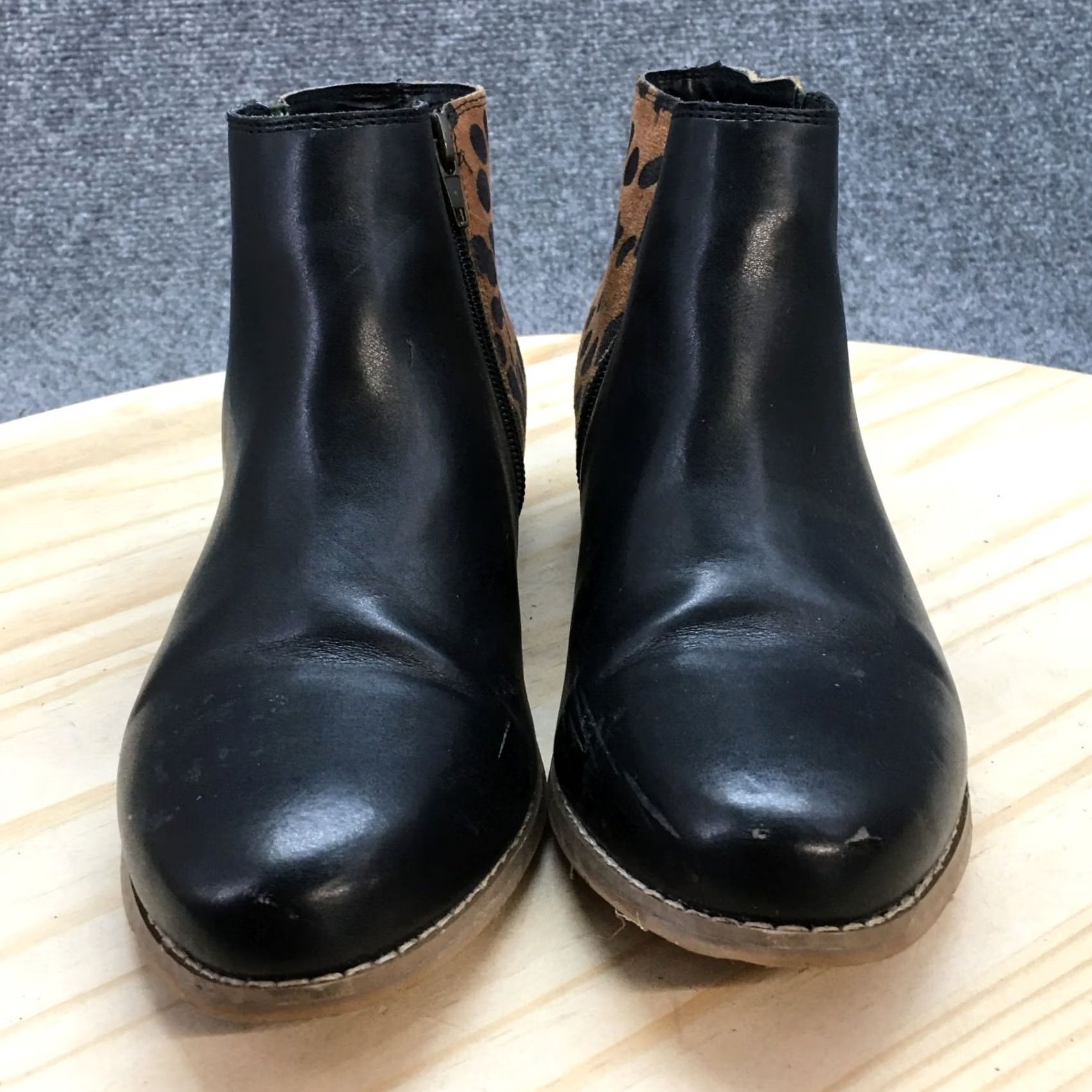 Dolce Vita DV Dolce Vita Boots Womens 8 Ankle Booties Leather Zipper Black Brown Heel 1in casual Womens Boots Size US 8 / IT 38 - 7 Thumbnail