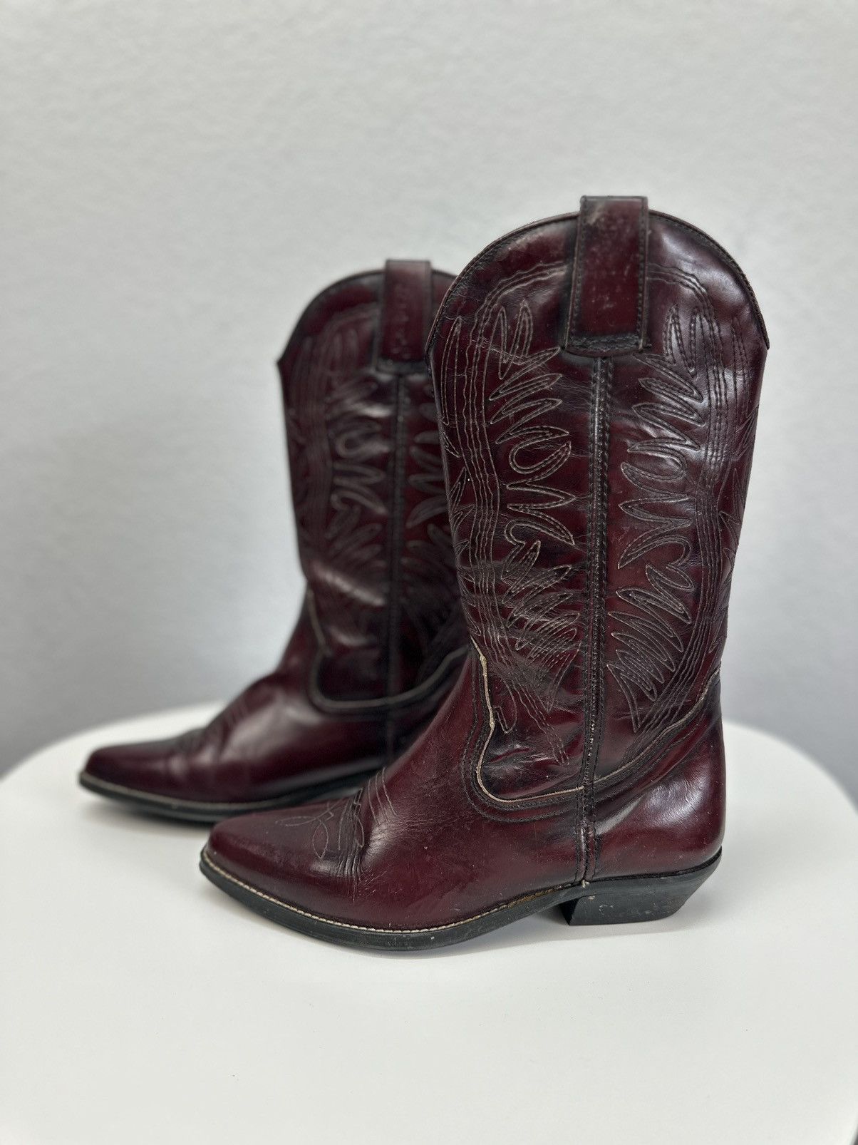 Boston Traders Vintage Western Boots Leather Womens Hight Cowboy A.S. 98 Size US 8 / IT 38 - 4 Thumbnail