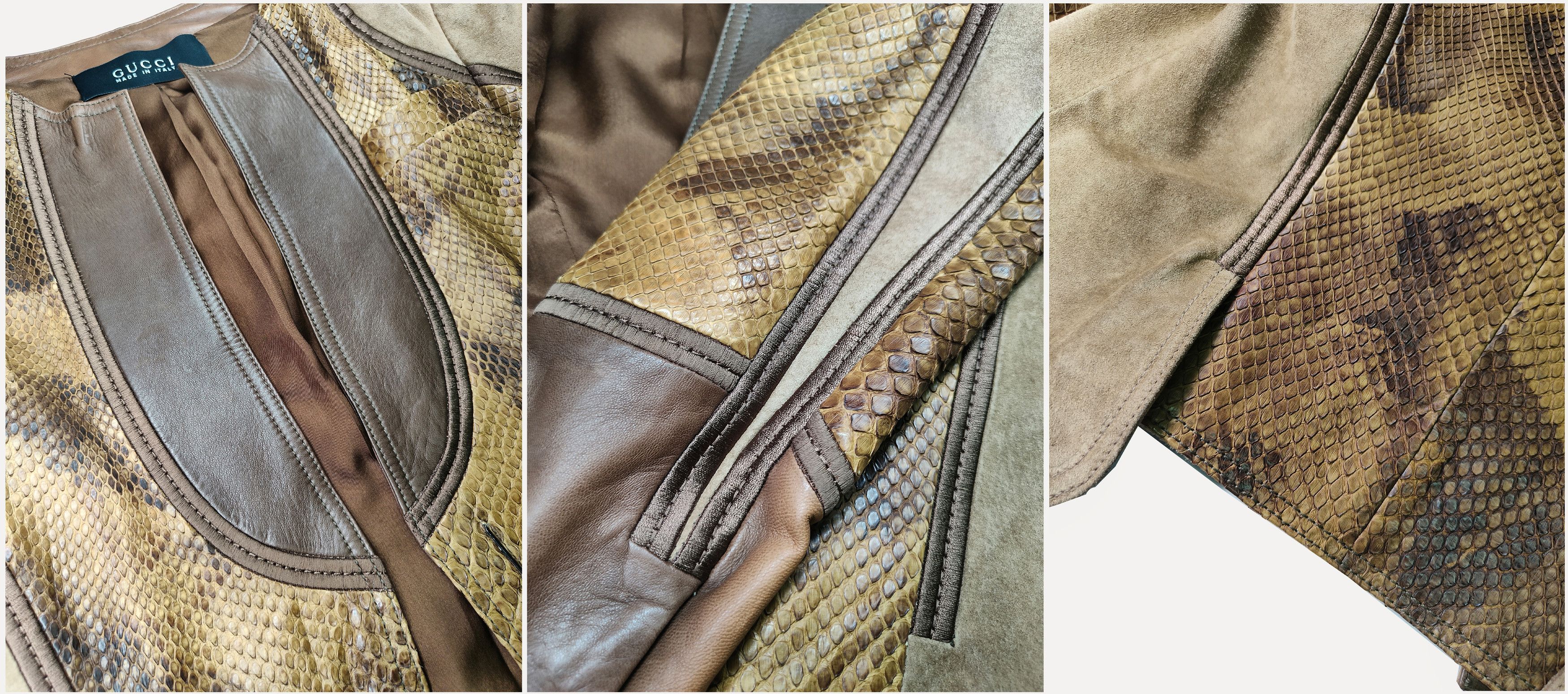 Gucci Gucci _ Italy_ Tom Ford Era_ Suede x Python _ Leather Jacket Size S / US 4 / IT 40 - 8 Thumbnail