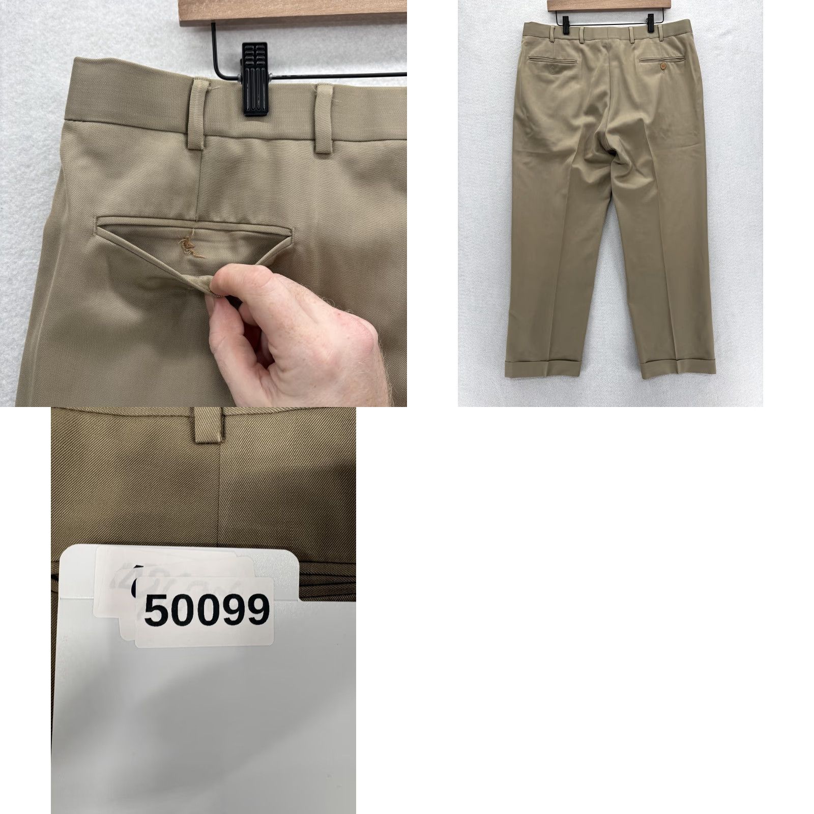 Brooks Brothers Brooks Brothers Madison Dress Pants Mens 38x28 Beige Wool Pleated Cuffed Short Size US 38 / EU 54 - 9 Thumbnail