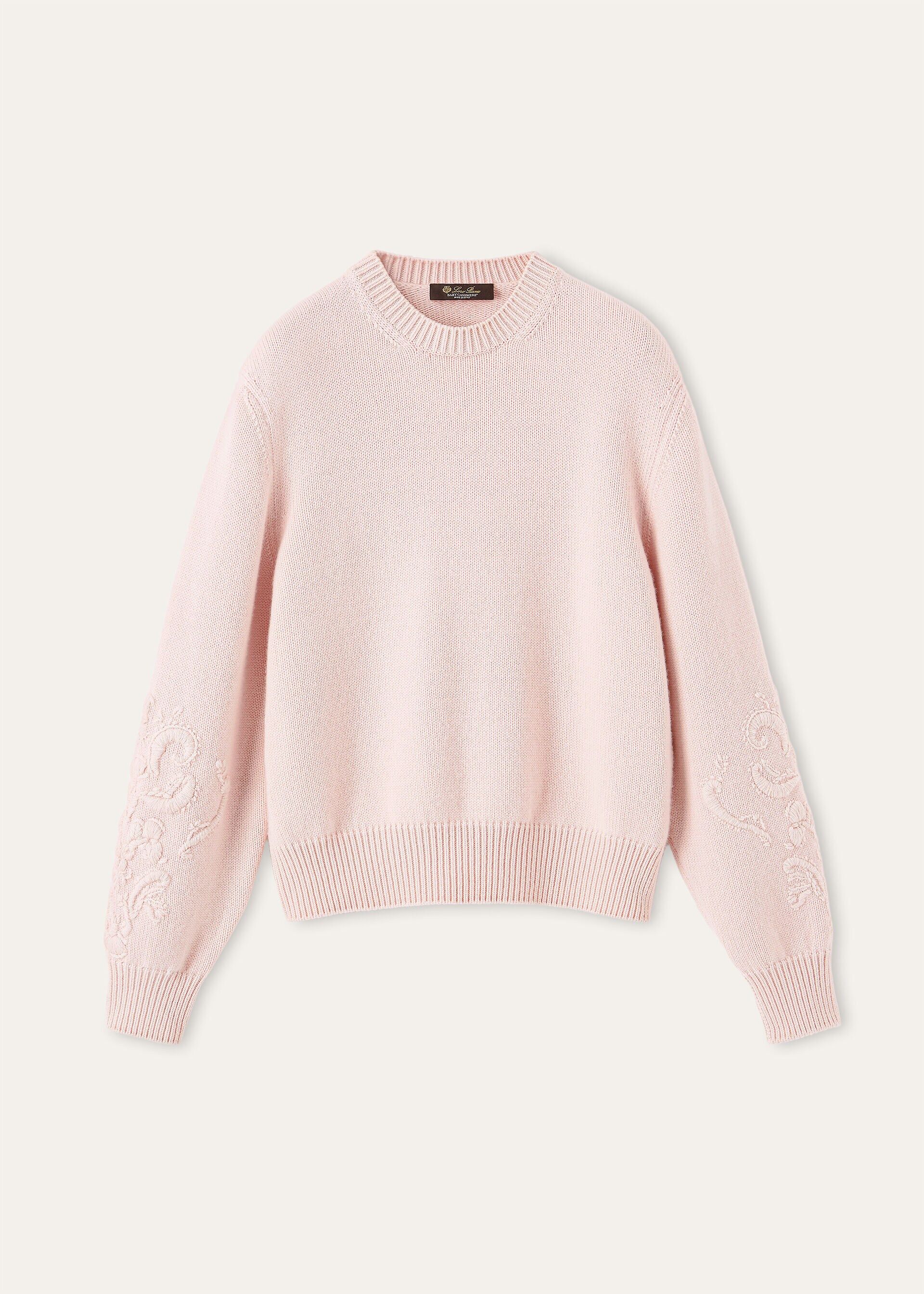 Loro Piana os11x0426 FAQ9467 Classic Crewneck Sweater Pale Baby Rose Size M / US 6-8 / IT 42-44 - 1 Thumbnail