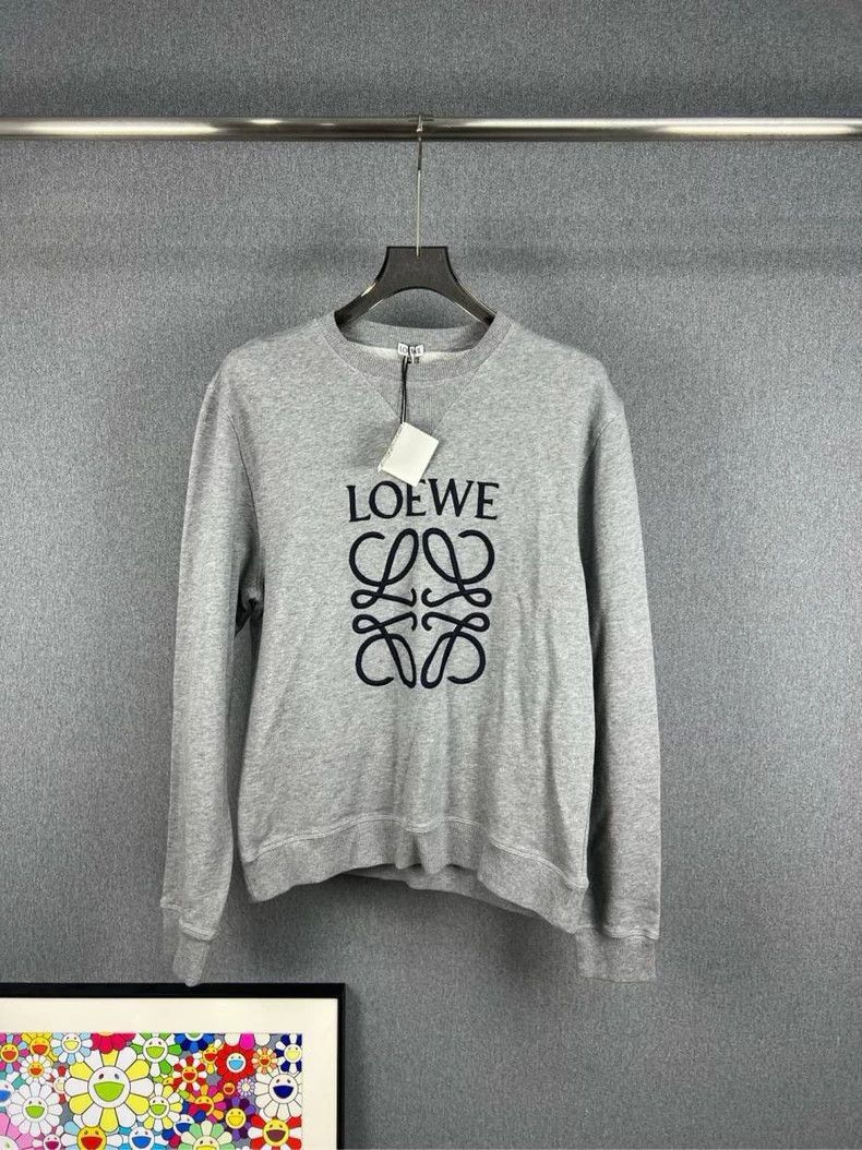 loewe embroidered logo grey sweatshirt-2507