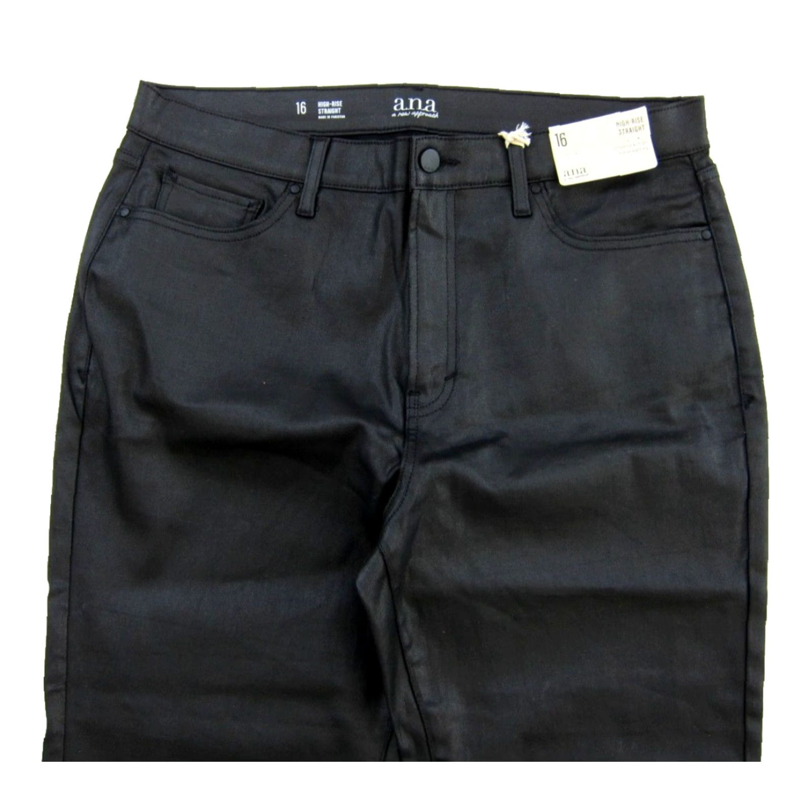 Vintage NWT a.n.a Black Stretch High Rise Straight Fitted Hip Thigh Slim Leg Jean 16 Size 38" / US 16 / IT 52 - 4 Thumbnail