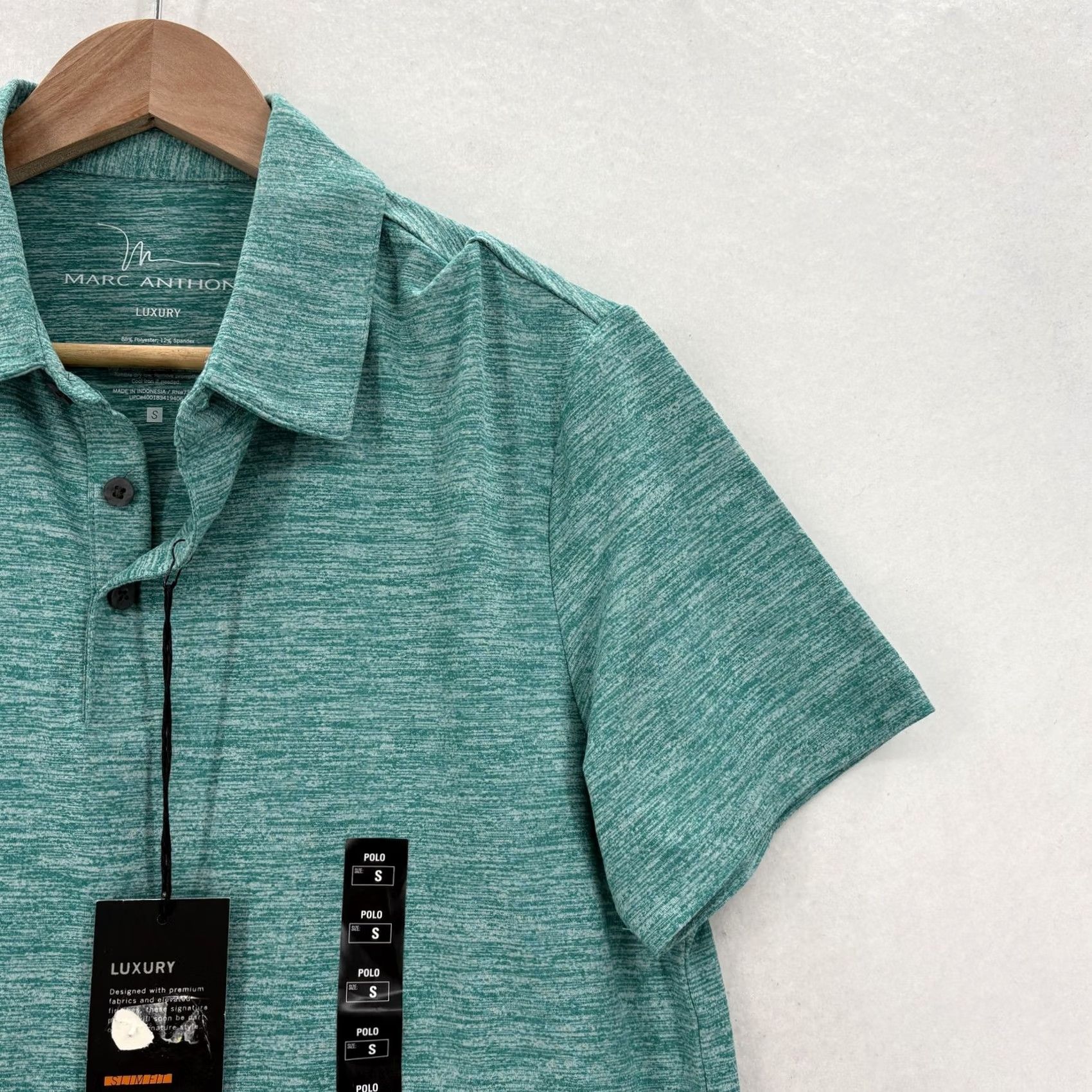 Vintage Marc Anthony Polo Shirt Mens S Green Luxury Stretch Casual Top Short Sleeve Polo Size US S / EU 44-46 / 1 - 2 Thumbnail