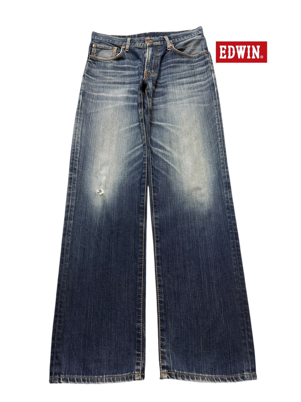 Edwin Vintage 90s Japan Edwin 503 Blue Faded Wash Straights Leg Size US 32 / EU 48 - 1 Thumbnail