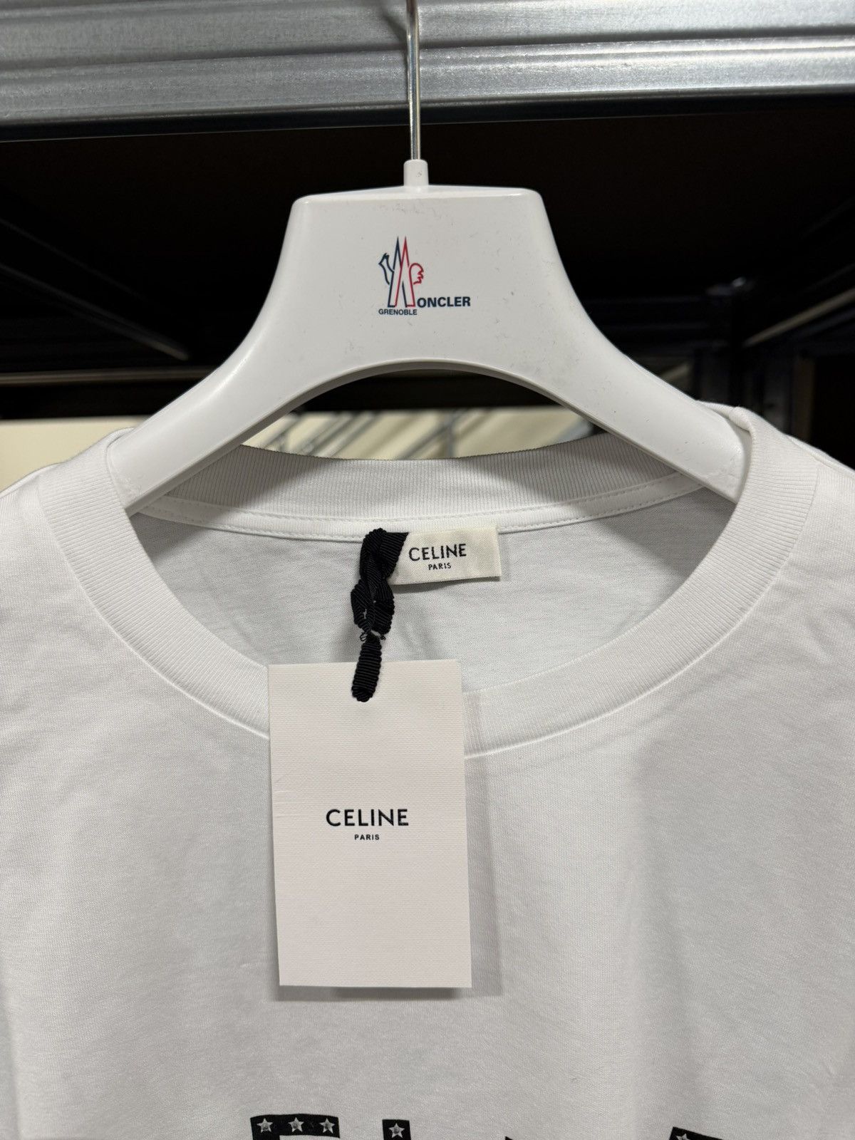 Celine Celine Paris Crystal Studded Logo T-Shirt NEW 900$ Size US M / EU 48-50 / 2 - 5 Thumbnail