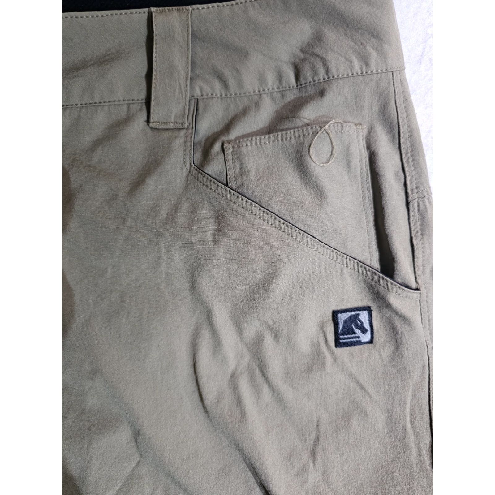 Vintage Neptune Amphibious Performance Cargo Pants Stretch Men 36x30 Beige Nylon Spandex Slim Pocket Zipper Cargo Pockets Logo Modern Utility Pants Size US 36 / EU 52 - 5 Thumbnail