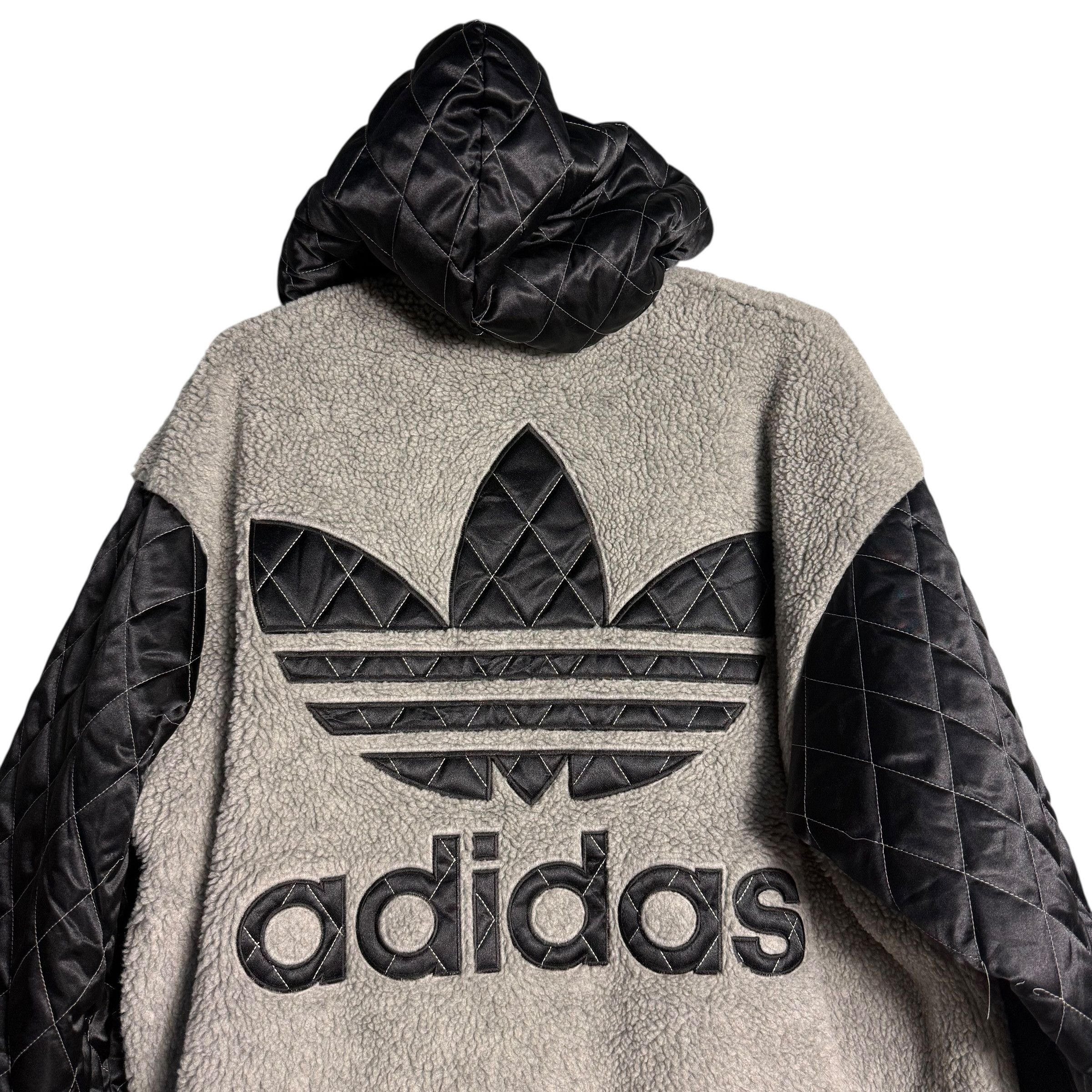 Adidas 🔥RARE🔥Vintage Adidas Trefoil Big Logo Fleece Hoodie Jacket Size US M / EU 48-50 / 2 - 7 Thumbnail