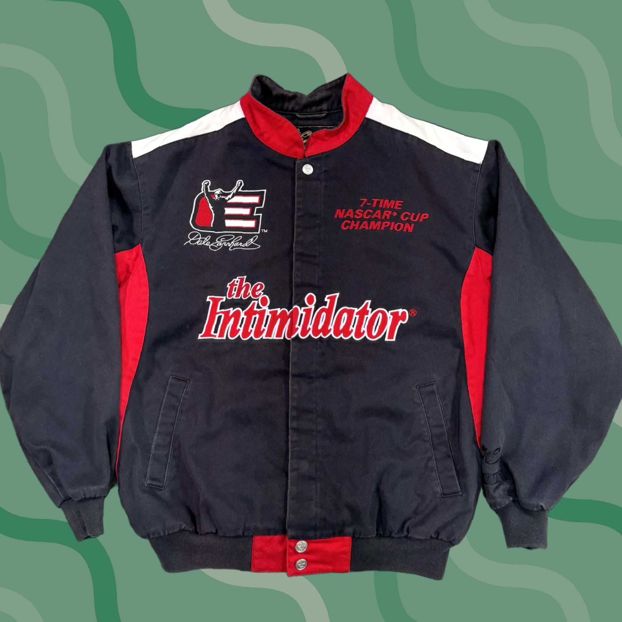 Chase Authentics VINTAGE Chase Authentics Jacket Mens M Black Canvas Varsity 90s NASCAR Racing Intimidator Embroidered Logo Full Zip Size US M / EU 48-50 / 2 - 1 Thumbnail