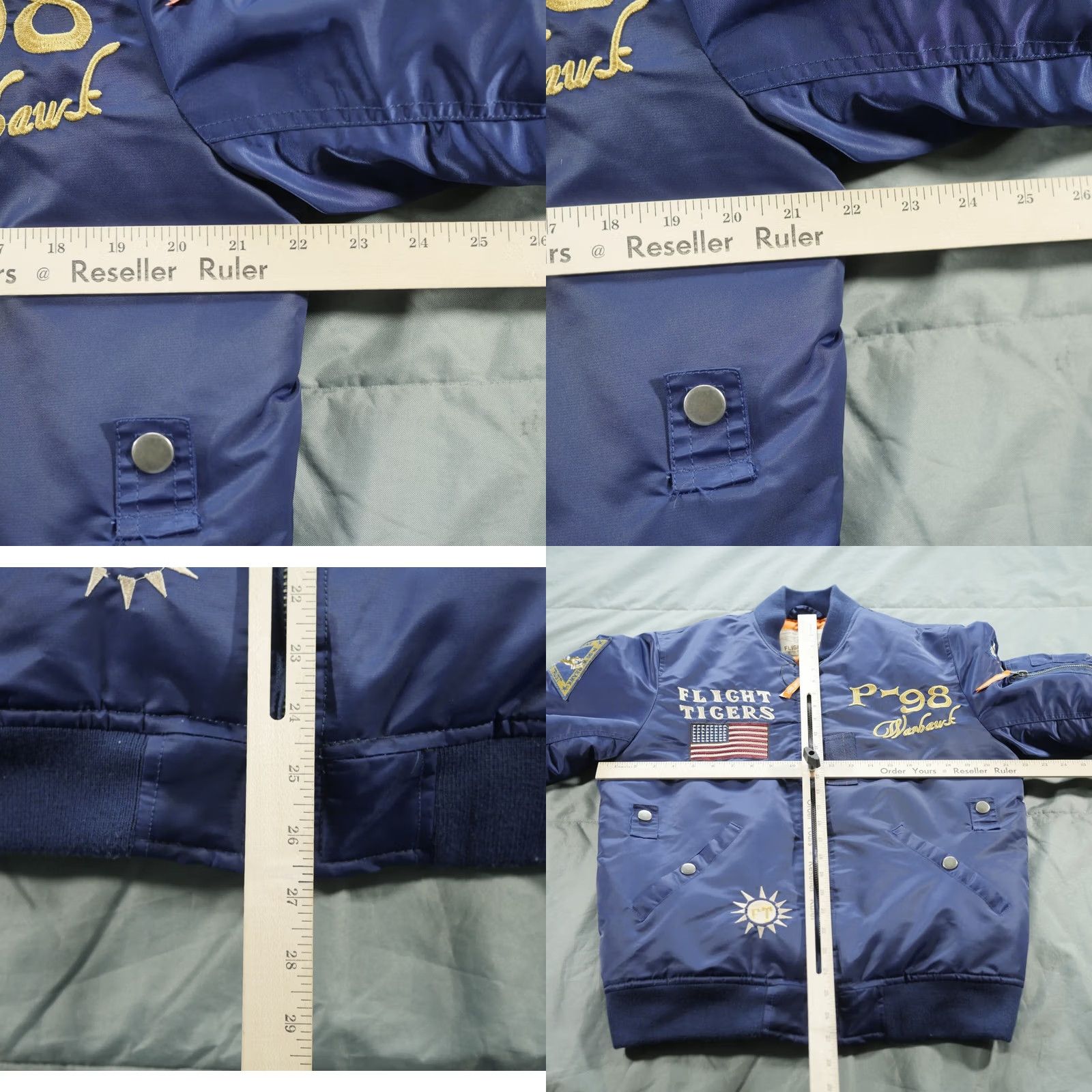 Vintage VINTAGE Flight Tigers Jacket Mens M Blue P-98 Warhawk Bomber 90s Embroidered Jacket Size US M / EU 48-50 / 2 - 10 Thumbnail