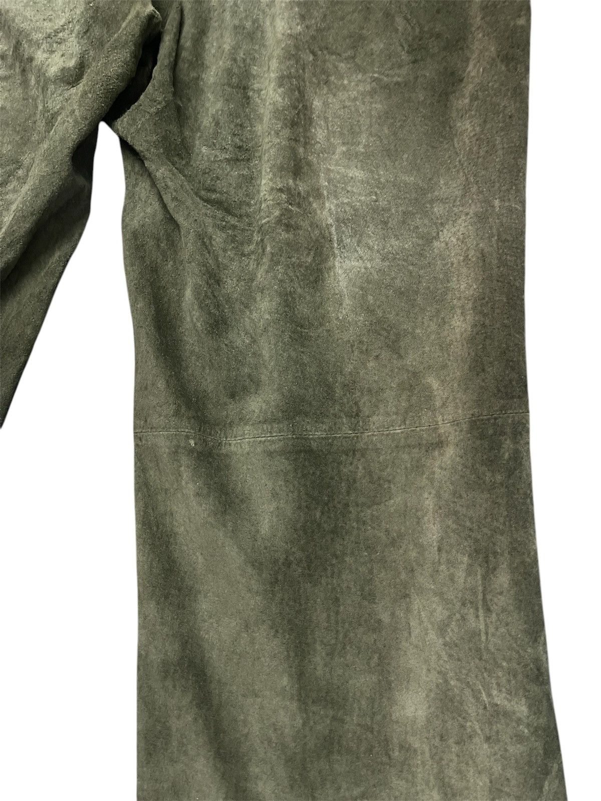 Genuine Leather × Leather × Vintage Amazing Vtg Brandon Thomas leather olive suede trouser pants Size US 32 / EU 48 - 11 Thumbnail
