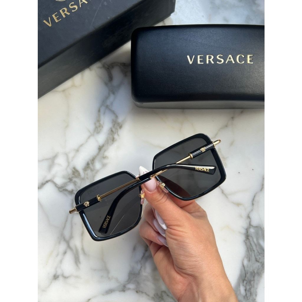 NEW Versace VE2261 Square Sunglasses in Black Gold