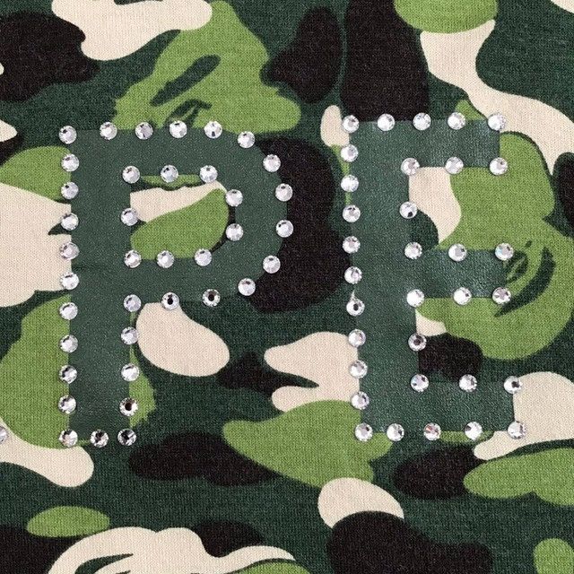 Bape × Nigo × Swarovski Swarovski × BAPE LOGO ABC camo green T-shirt APE NIGO Size US M / EU 48-50 / 2 - 5 Thumbnail
