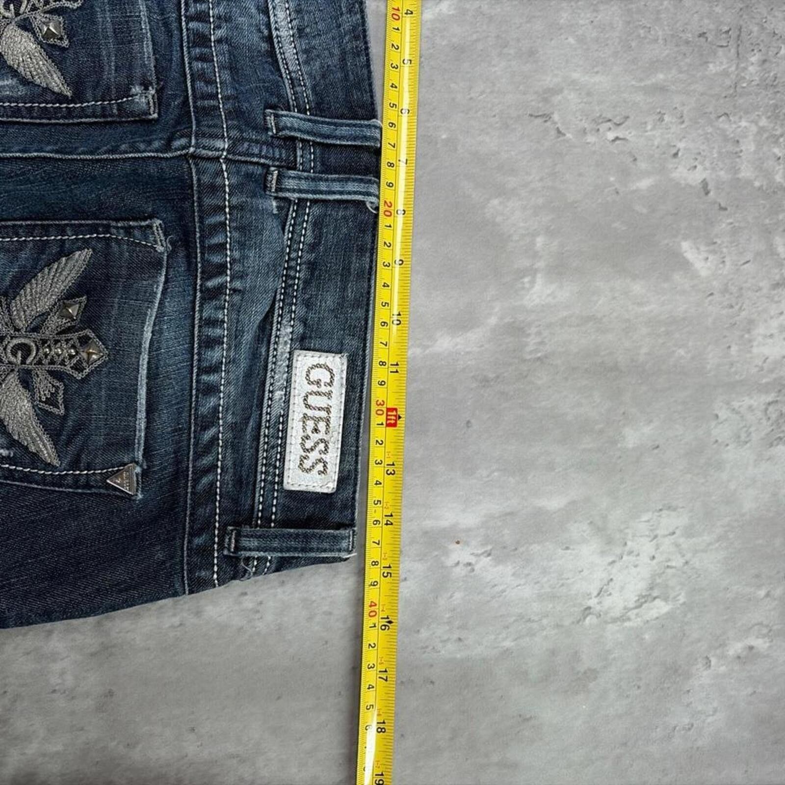 Guess Y2K Guess Jeans Grunge Cross Gothic Bootcut Denim Jeans Size 30" / US 8 / IT 44 - 6 Thumbnail