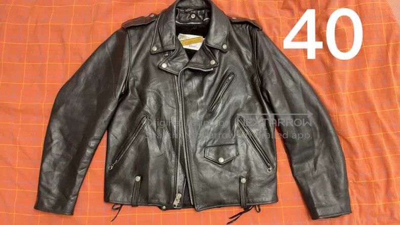Schott Schott 90s cowhide cable-stayed motorcycle leather jacket Size US XL / EU 56 / 4 - 1 Thumbnail