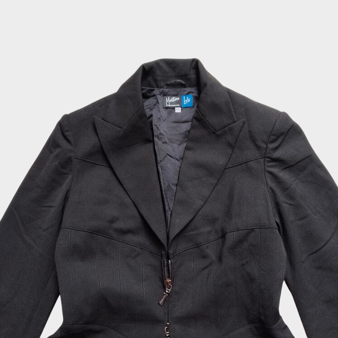 Claude Montana Montana Blu by claude Montana double zip blazers Size M / US 6-8 / IT 42-44 - 3 Thumbnail