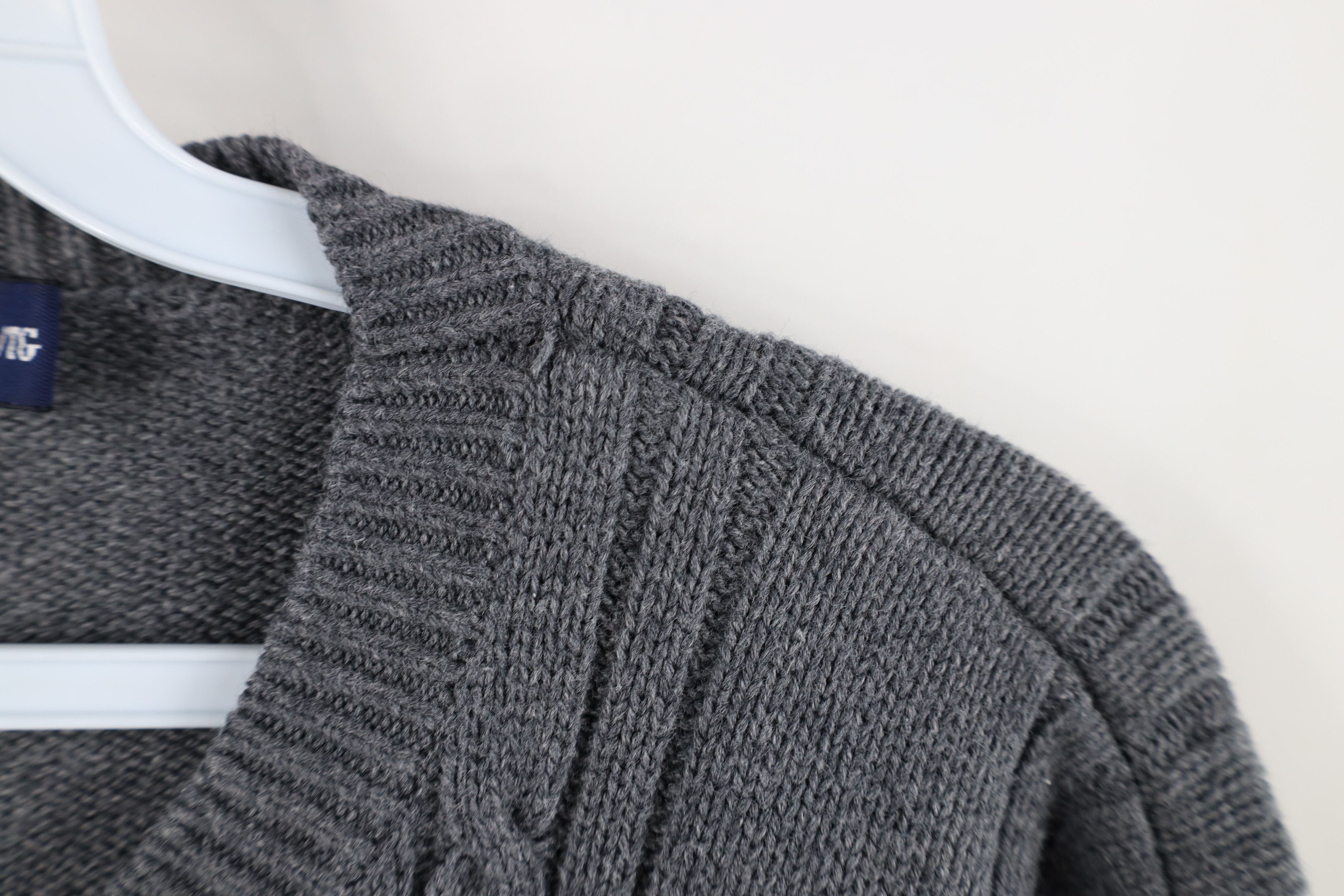 Nautica × Vintage Vintage 90s Nautica Cotton Cable Knit Crewneck Sweater Gray Size US XL / EU 56 / 4 - 5 Thumbnail