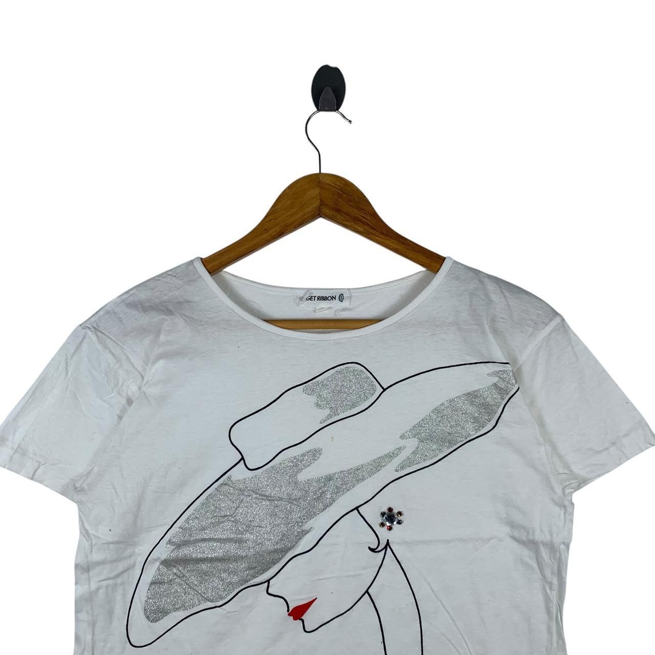 Vintage Vintage GET RIBBON OTOKI Japan Swarovski Embossed Tee Shirt Size M / US 6-8 / IT 42-44 - 2 Thumbnail
