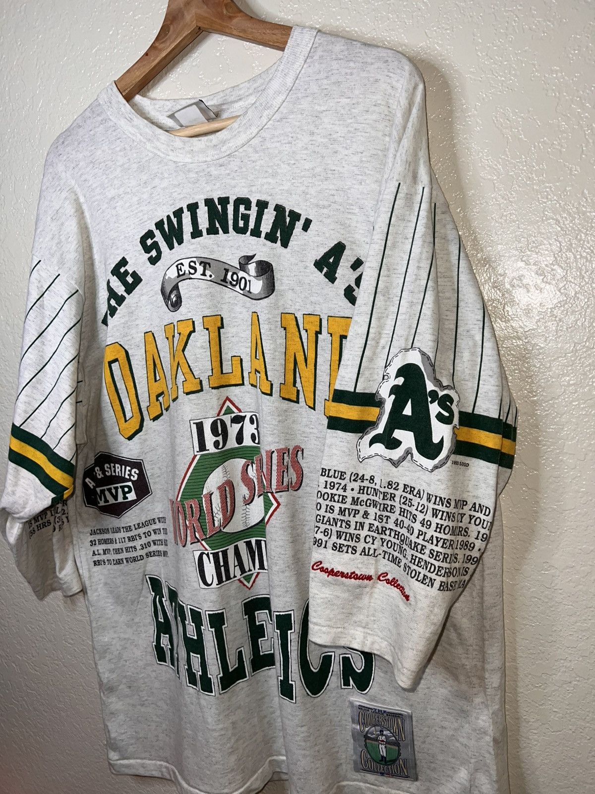 Cooperstown Collection Vintage Oakland Athletics 3/4 Length Sleeve Shirt Size Large Size US L / EU 52-54 / 3 - 5 Thumbnail