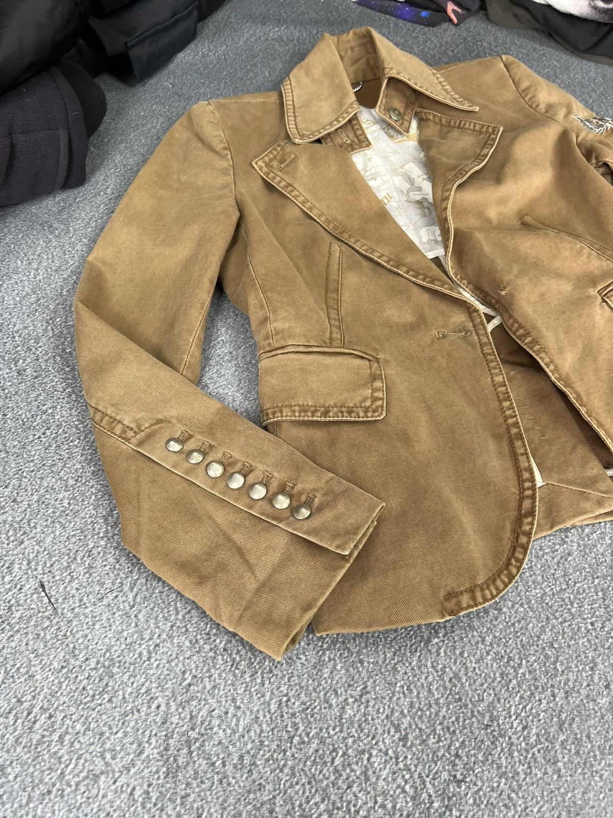 Hysteric Glamour Vintage 00s Napoleon Hussar Military Denim Jacket Y2K Size M / US 6-8 / IT 42-44 - 4 Thumbnail