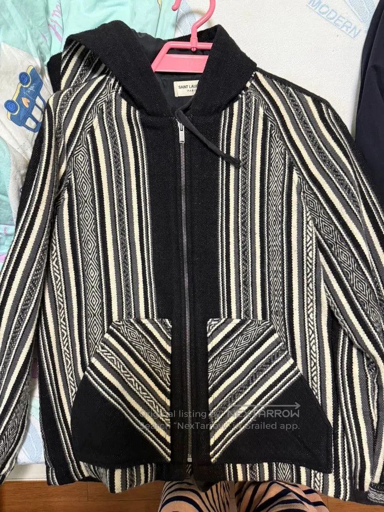 Saint Laurent Paris Saint Laurent Striped Zip Coat. Size US S / EU 44-46 / 1 - 1 Thumbnail