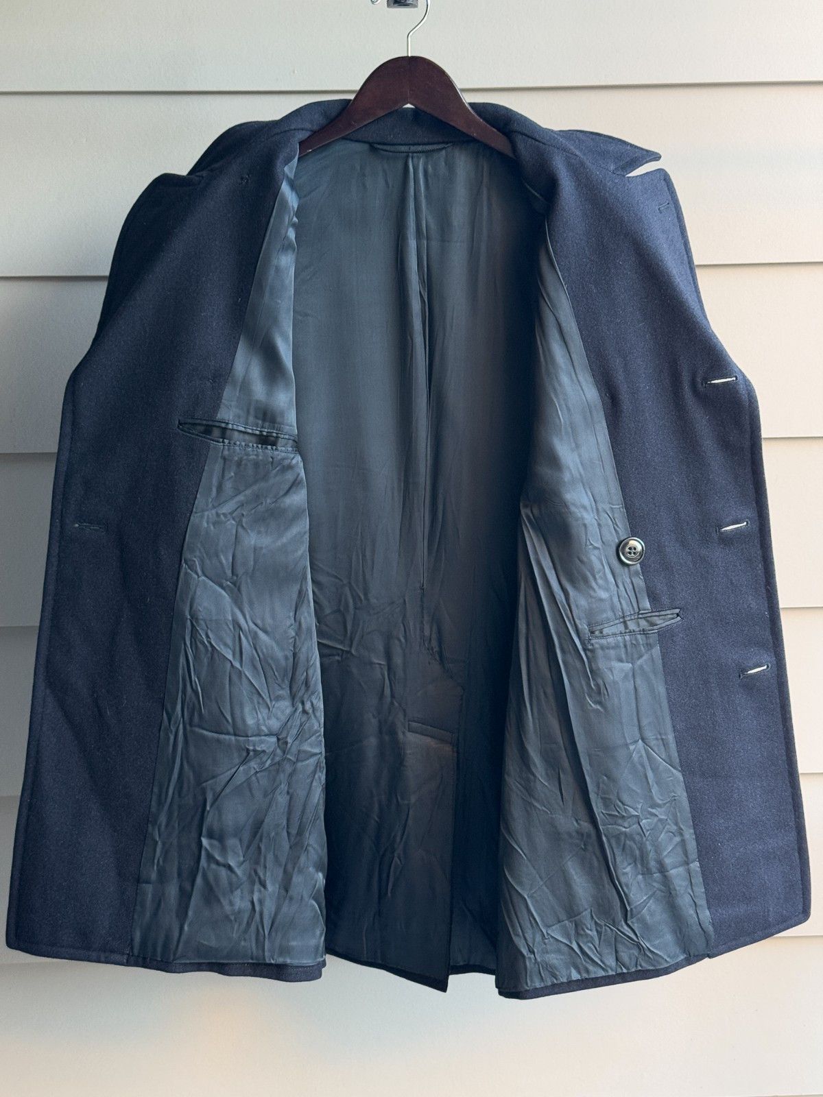 Vintage 1974 Vintage US Navy Wool Pea Coat Military Archive 38L Size US M / EU 48-50 / 2 - 9 Thumbnail