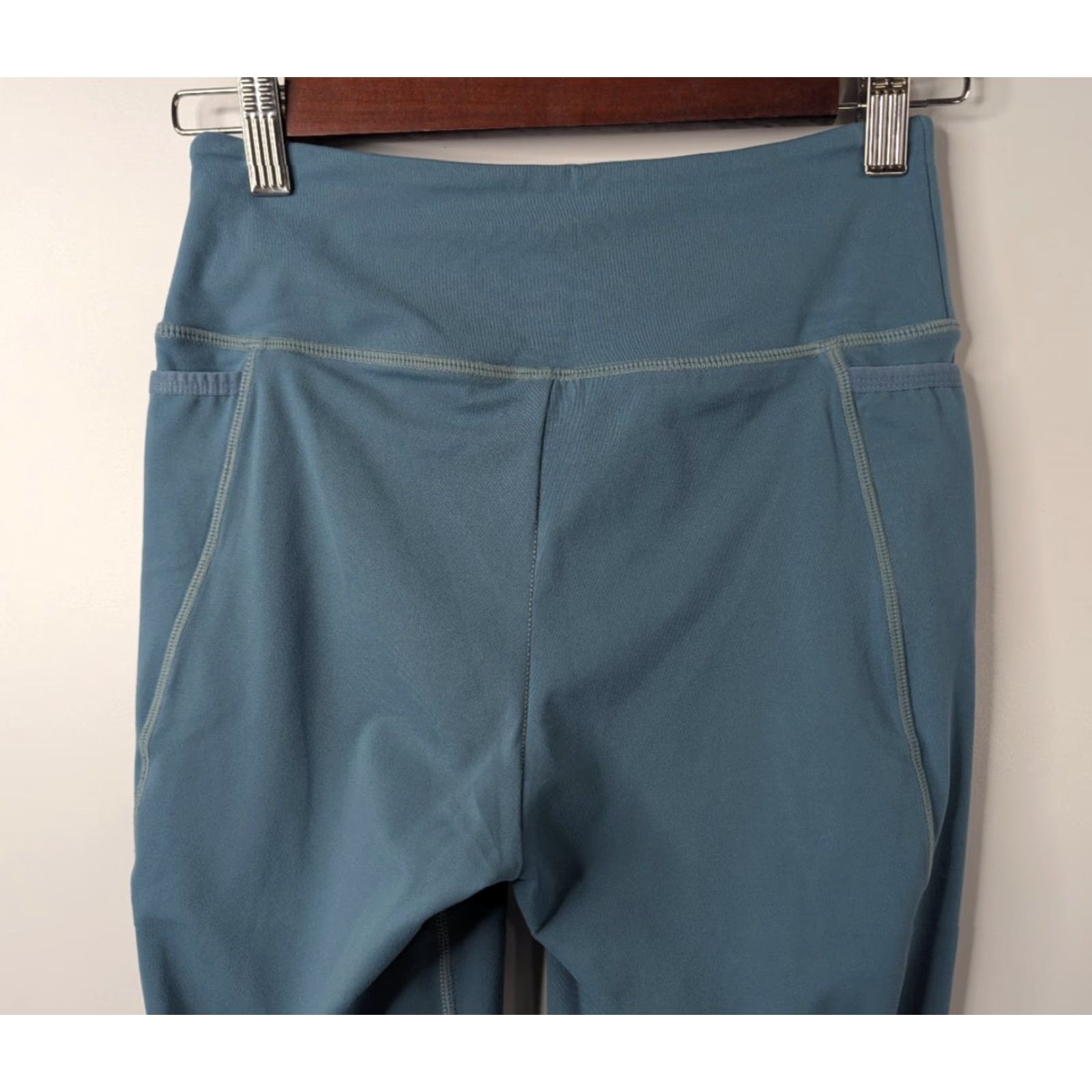 Gymshark GYMSHARK Leggings Dreamy 2.0 High Rise Stretch Teal Pockets Logo Small Activewear Womens Size 28" / US 6 / IT 42 - 6 Thumbnail