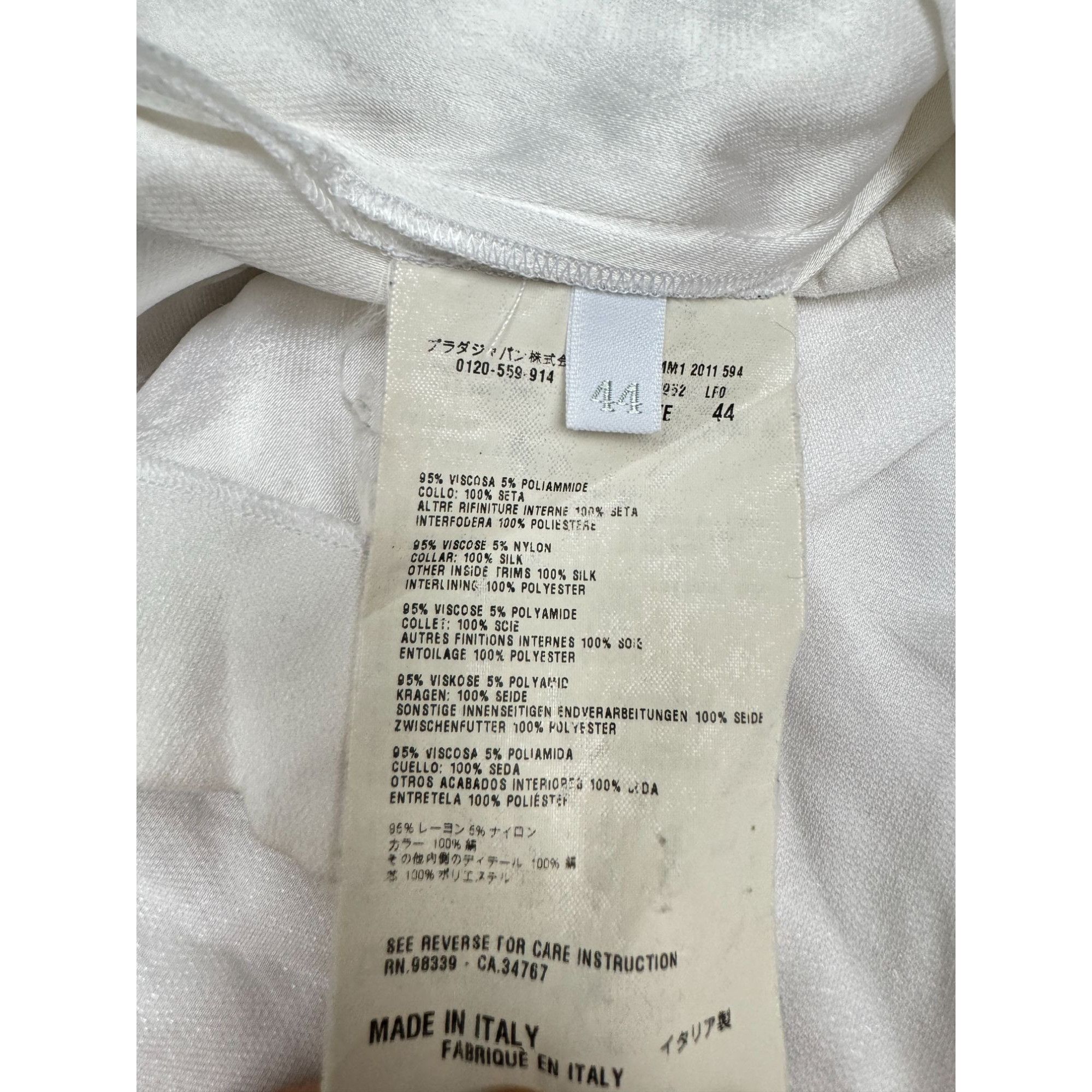 Miu Miu White viscose shirt with ruffled collar Size M / US 6-8 / IT 42-44 - 6 Thumbnail
