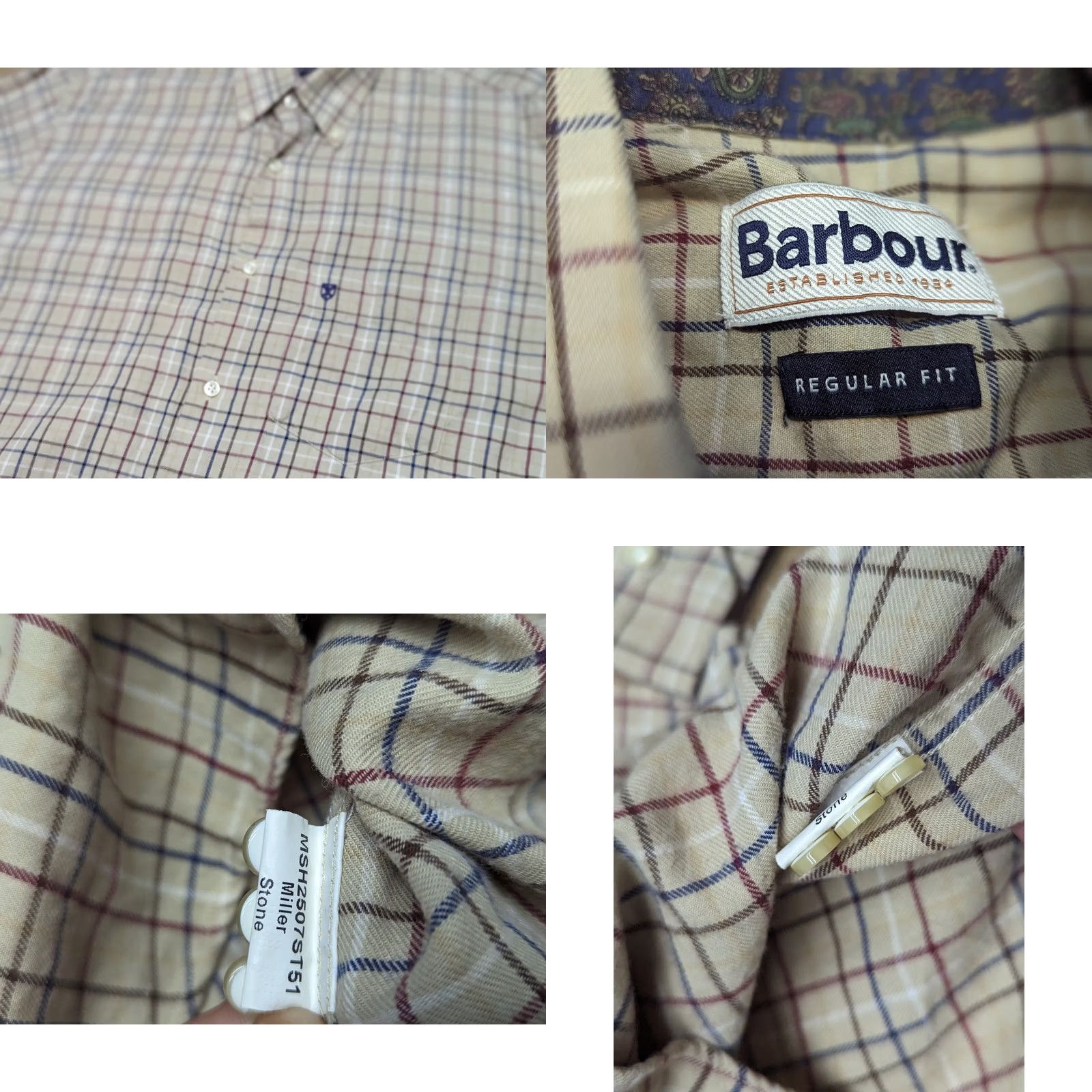 Barbour BARBOUR Button-Up Shirt Mens Classic Tartan Plaid Check Brown Multicolor Cotton Long Sleeve Size US M / EU 48-50 / 2 - 8 Thumbnail